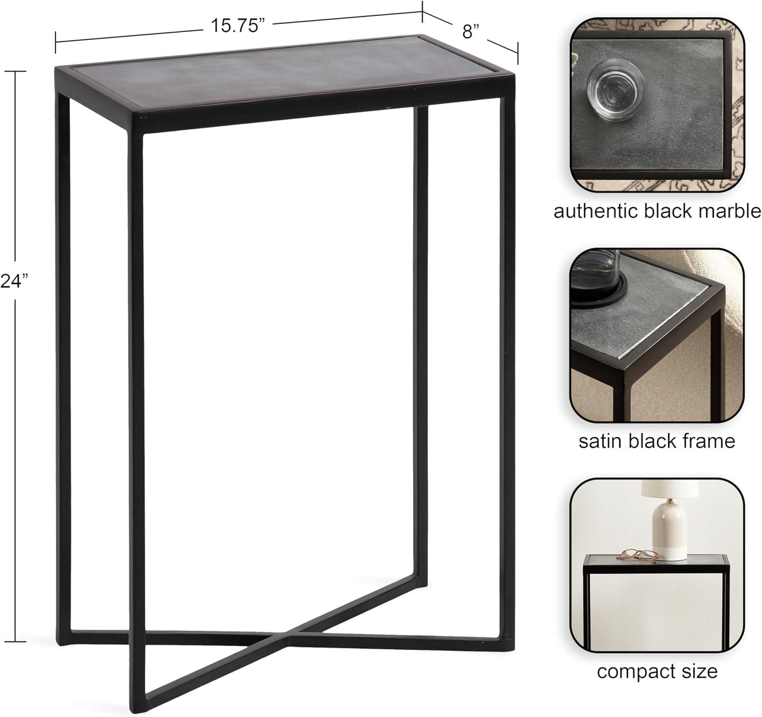 Kate and Laurel Jaspur Rectangle Metal Side Table, 16x8x24, Gold