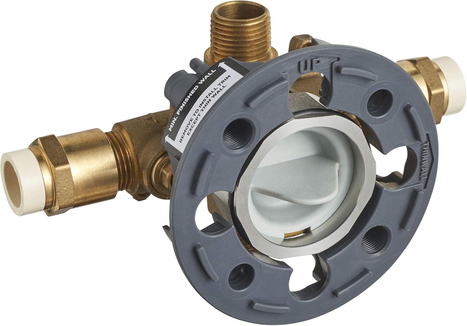 Compact Brass and Stainless Steel Shower Rough-In Valve