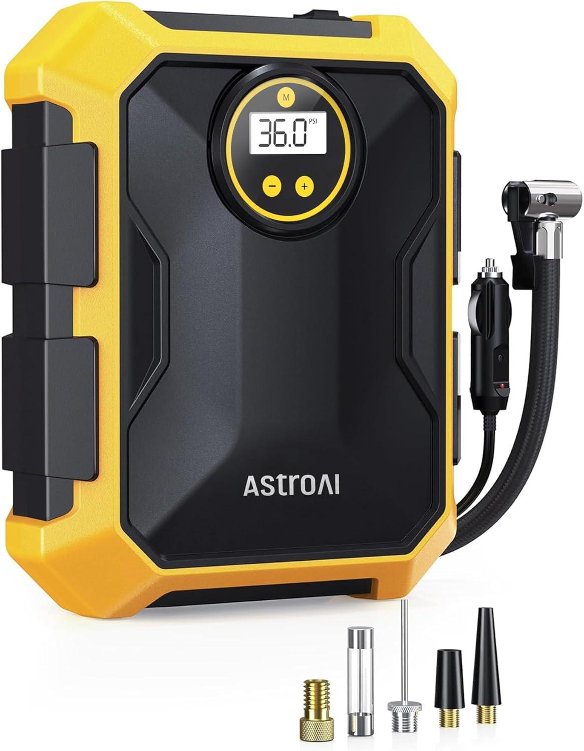 Tire Inflator 100 PSI, Car Tire Air Pump, Portable Air Compressor for Tires, Yellow, for Gift
