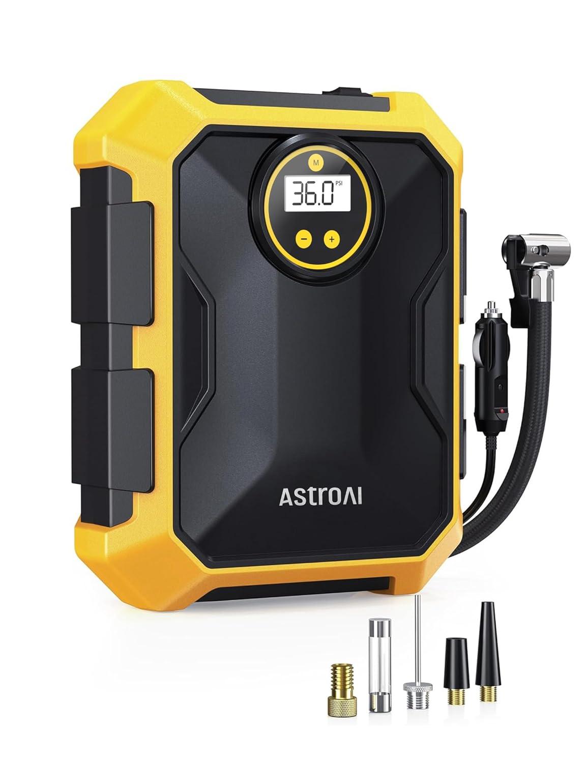 Tire Inflator 100 PSI, Car Tire Air Pump, Portable Air Compressor for Tires, Yellow, for Gift