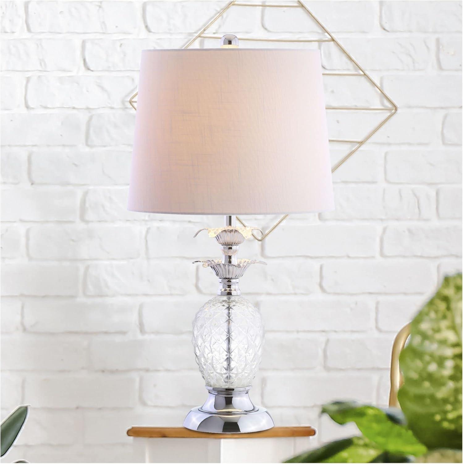 24" Silver Glass Table Lamp with 3-Way Switch