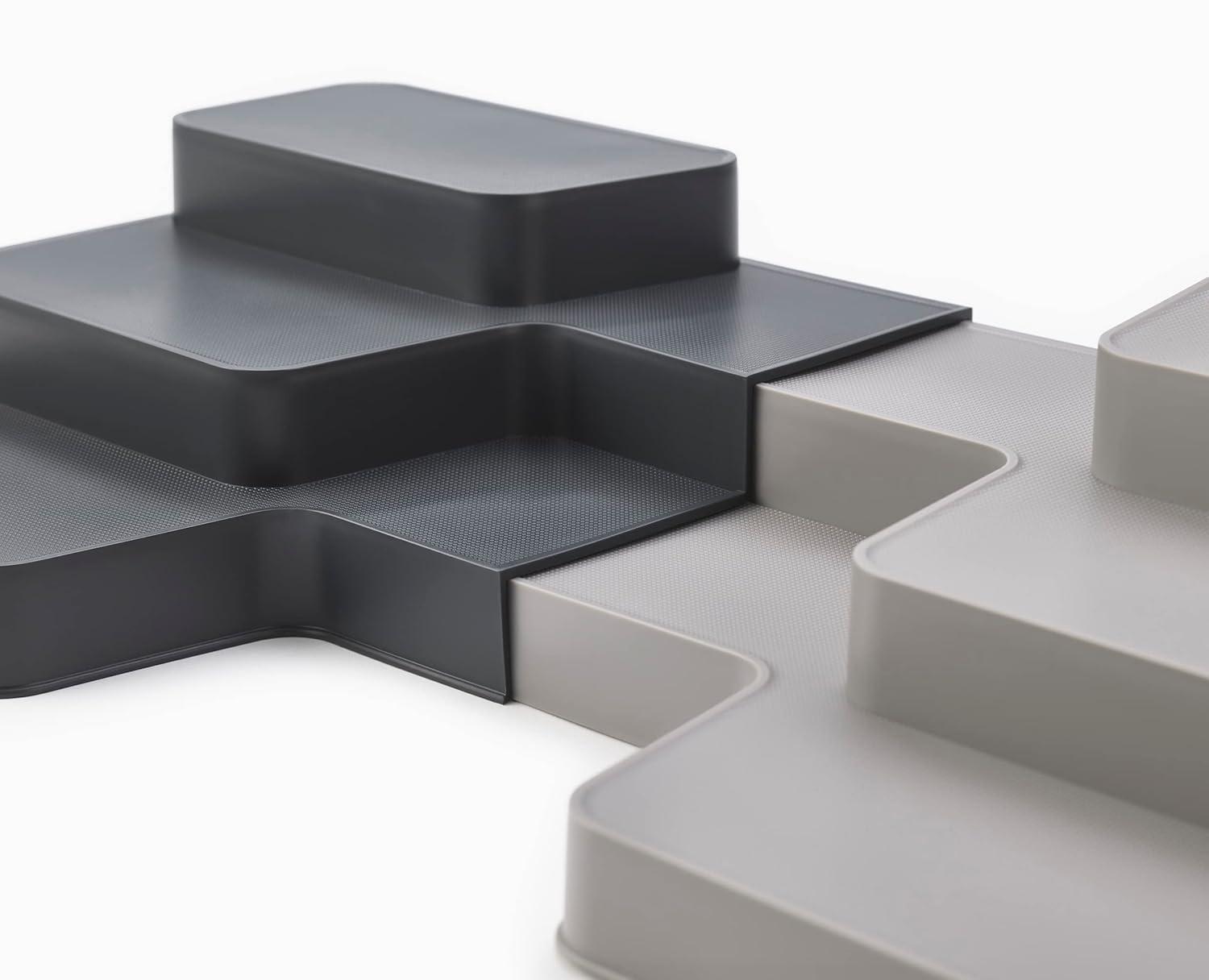 Expandable Gray Polypropylene 3-Tier Shelf Organizer for Cabinets