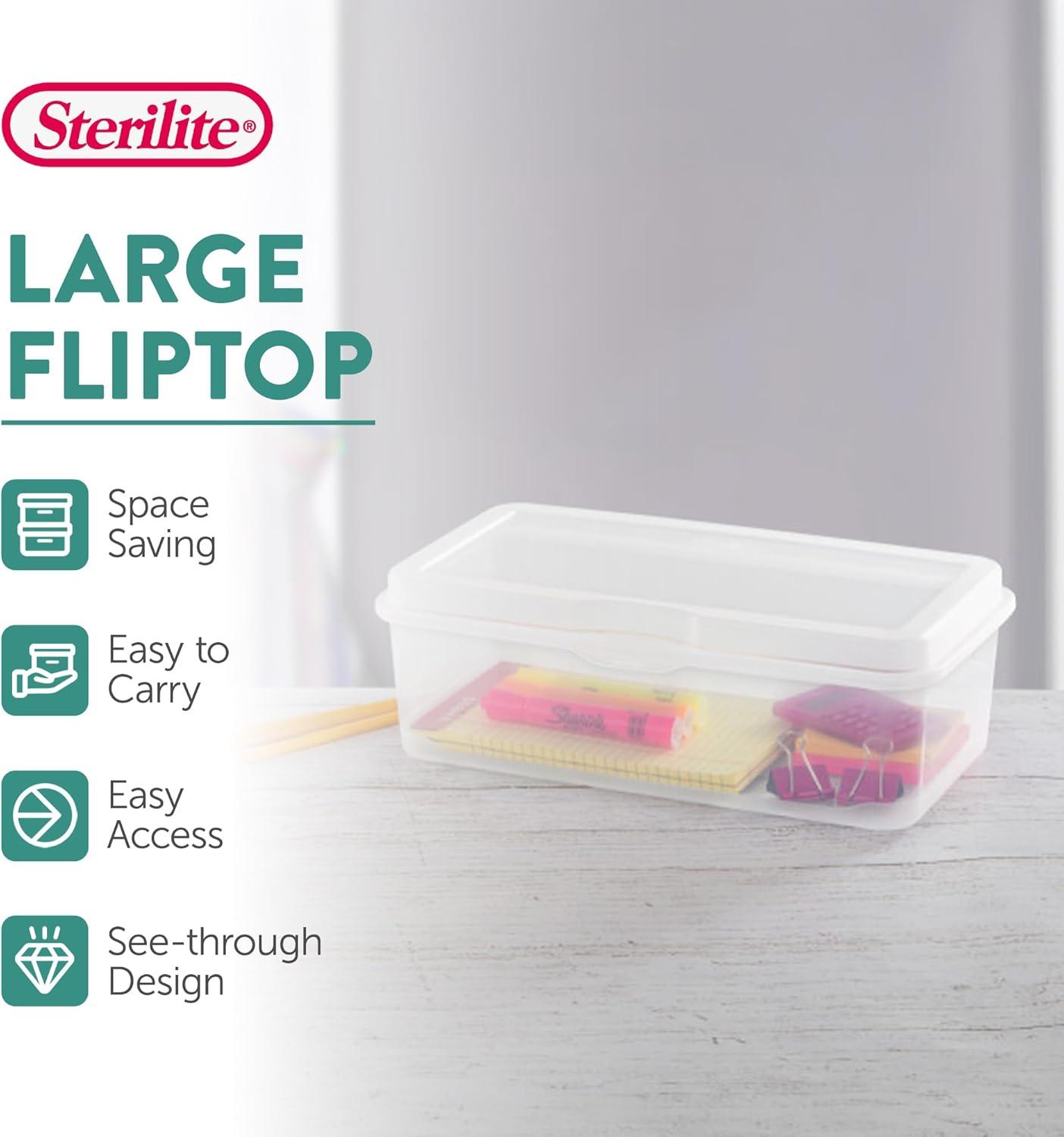 Sterilite Sterilite Plastic Stacking FlipTop Latching Storage Box Container