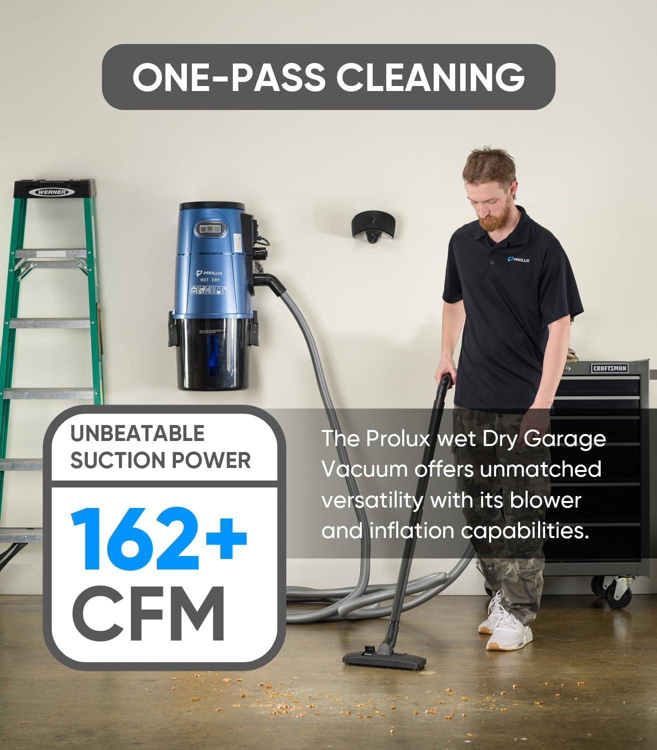 Prolux Professional Shop Wall Mounted Garage Vac Wet Dry Pick Up