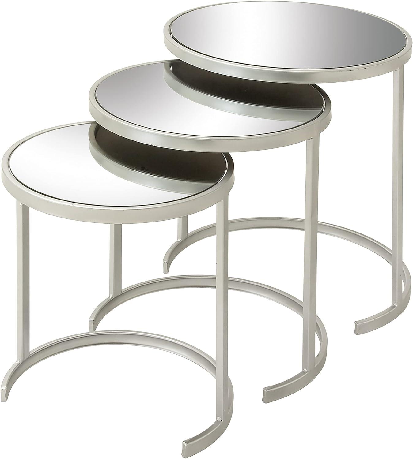 Set of 3 Contemporary Metal Accent Table - Olivia & May