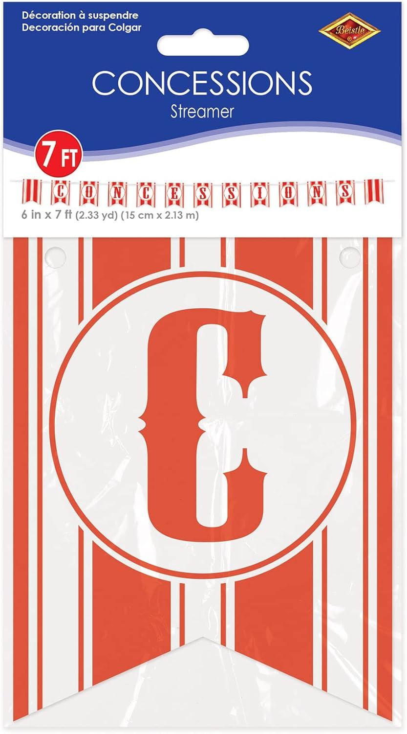 Red and White Cardstock Concessions Pennant Banner