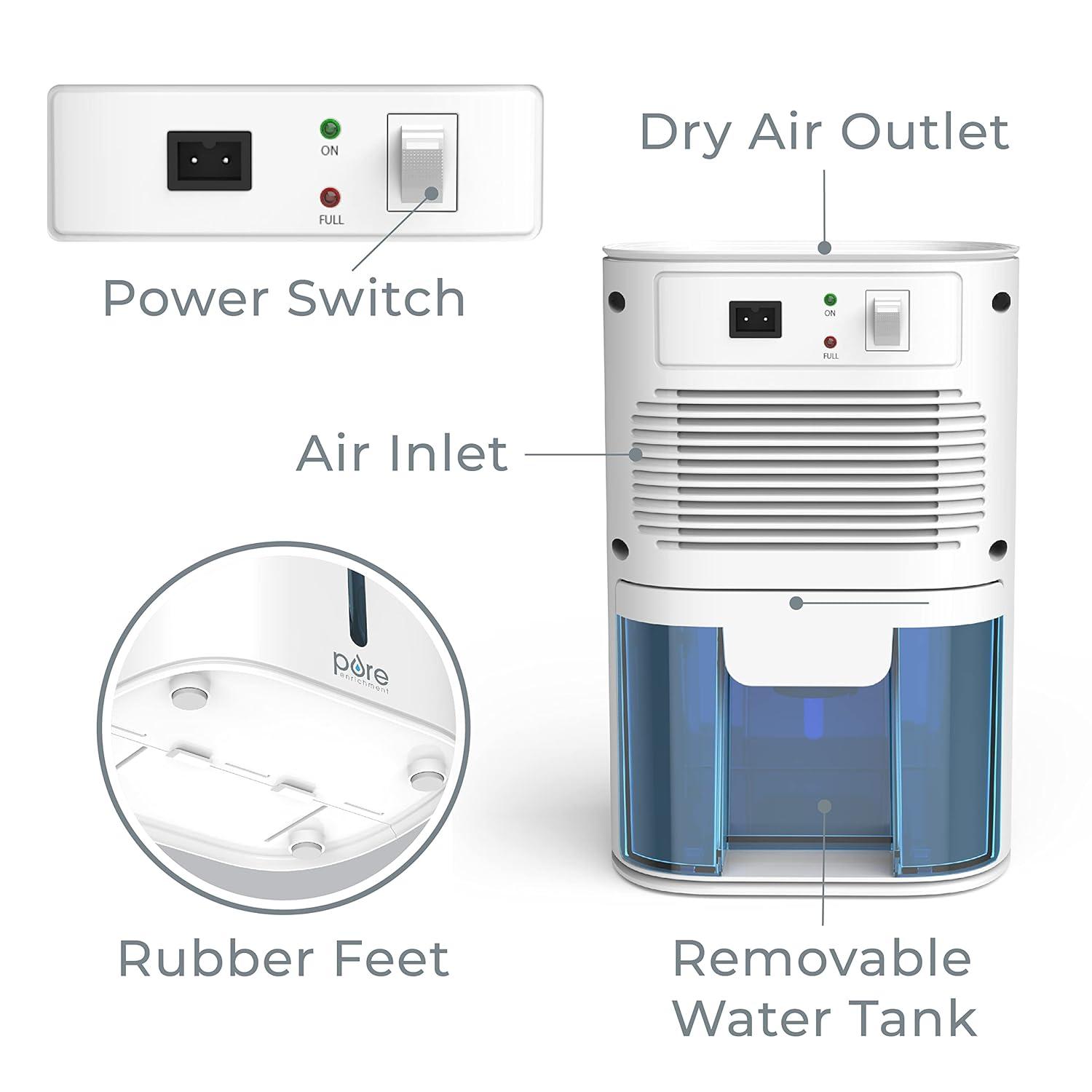 Pure Enrichment 0.625 Pint Mini 200 Sq. Ft. Dehumidifier & Reviews | Wayfair