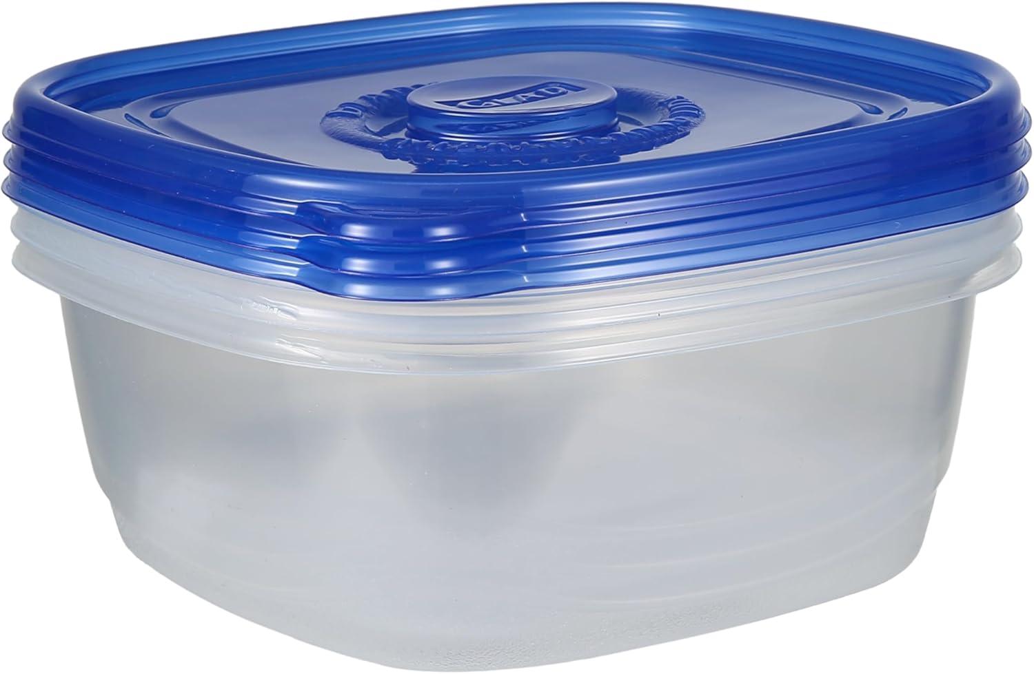 Glad 6337125 104 oz Food Storage Container, Clear - Pack of 3