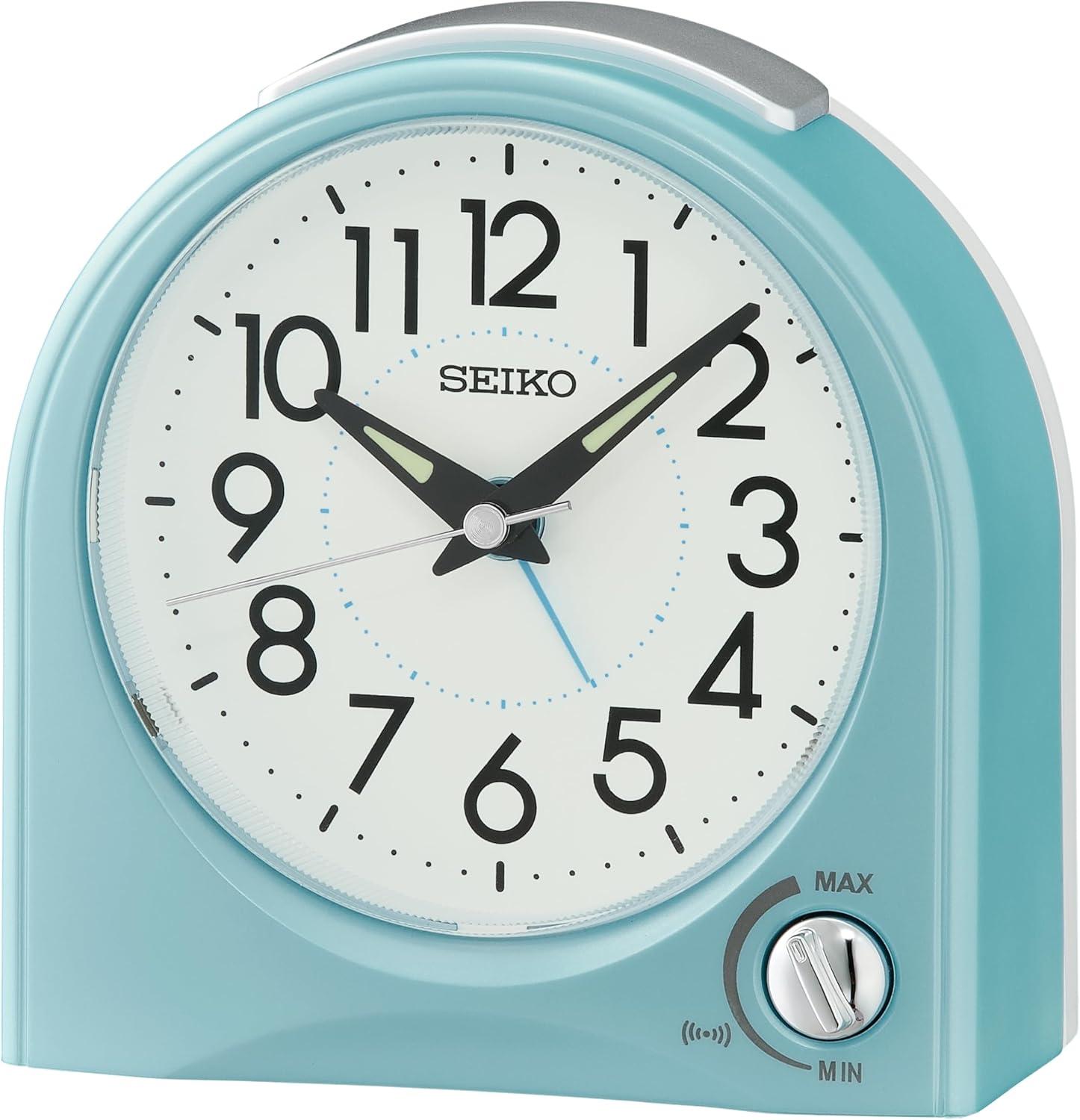 Seiko Analog Quartz Tabletop Clock with Alarm in Blue | Wayfair