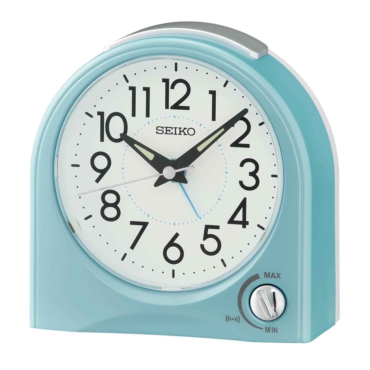 Seiko Analog Quartz Tabletop Clock with Alarm in Blue | Wayfair