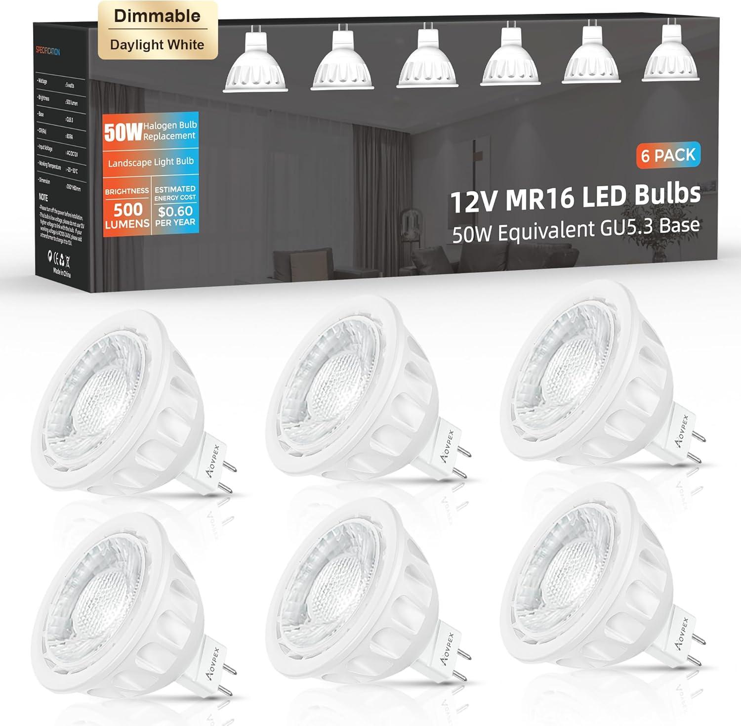 Warm White 12V 5W GU5.3 Bi-pin LED Spot Light Bulbs