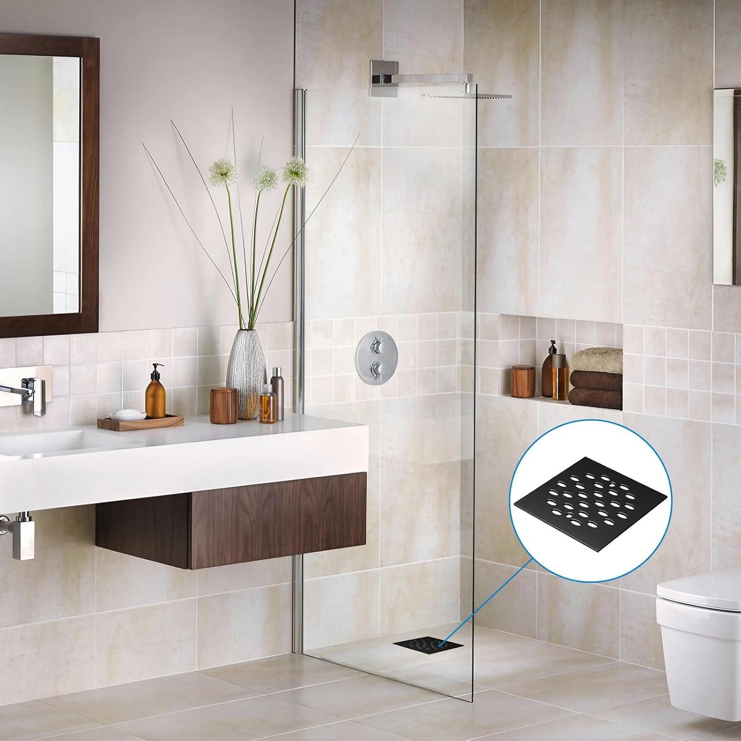 4010171 DRAIN COVER SQR SNP CHR Danco 4-1/4 in. Chrome Gray Square Drain Cover (Pack of 1)