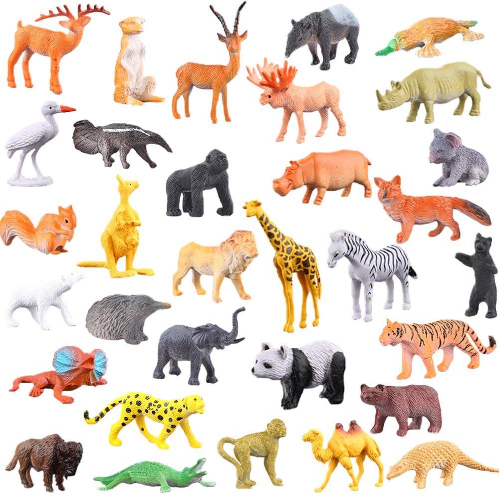 54-Piece Mini Jungle Animal Figures Set with Gift Box