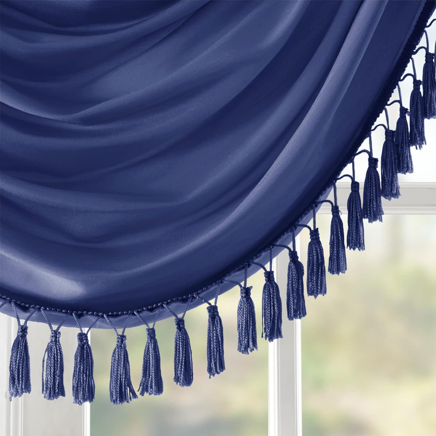 Madison Park Elena Faux Silk Waterfall Embellished 38'' W Window Valance
