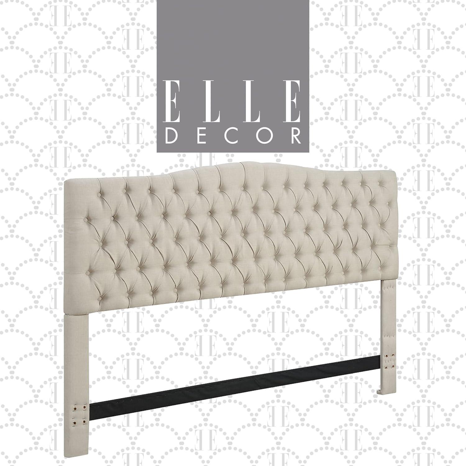 Elle Decor Elle Decor Celeste Tufted Upholstered Padded Headboard with Contemporary Button Tufting
