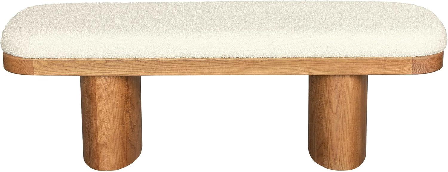 TOV Furniture Ollie White Boucle Wooden Bench