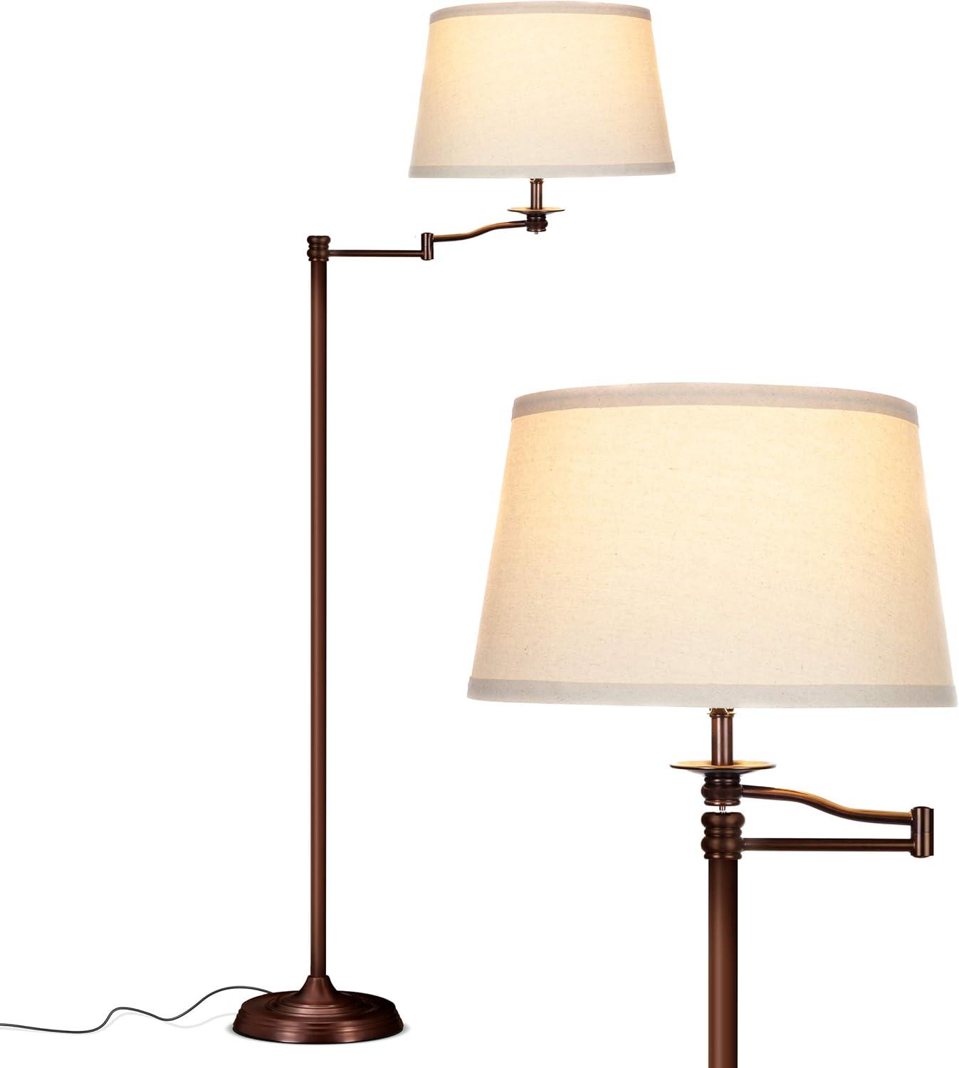 Caden Bronze 62" Extendable LED Floor Lamp with Fabric Shade