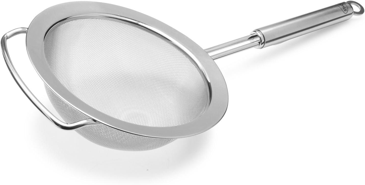 Silver Stainless Steel Fine Mesh Kitchen Strainer, 6.3-inch