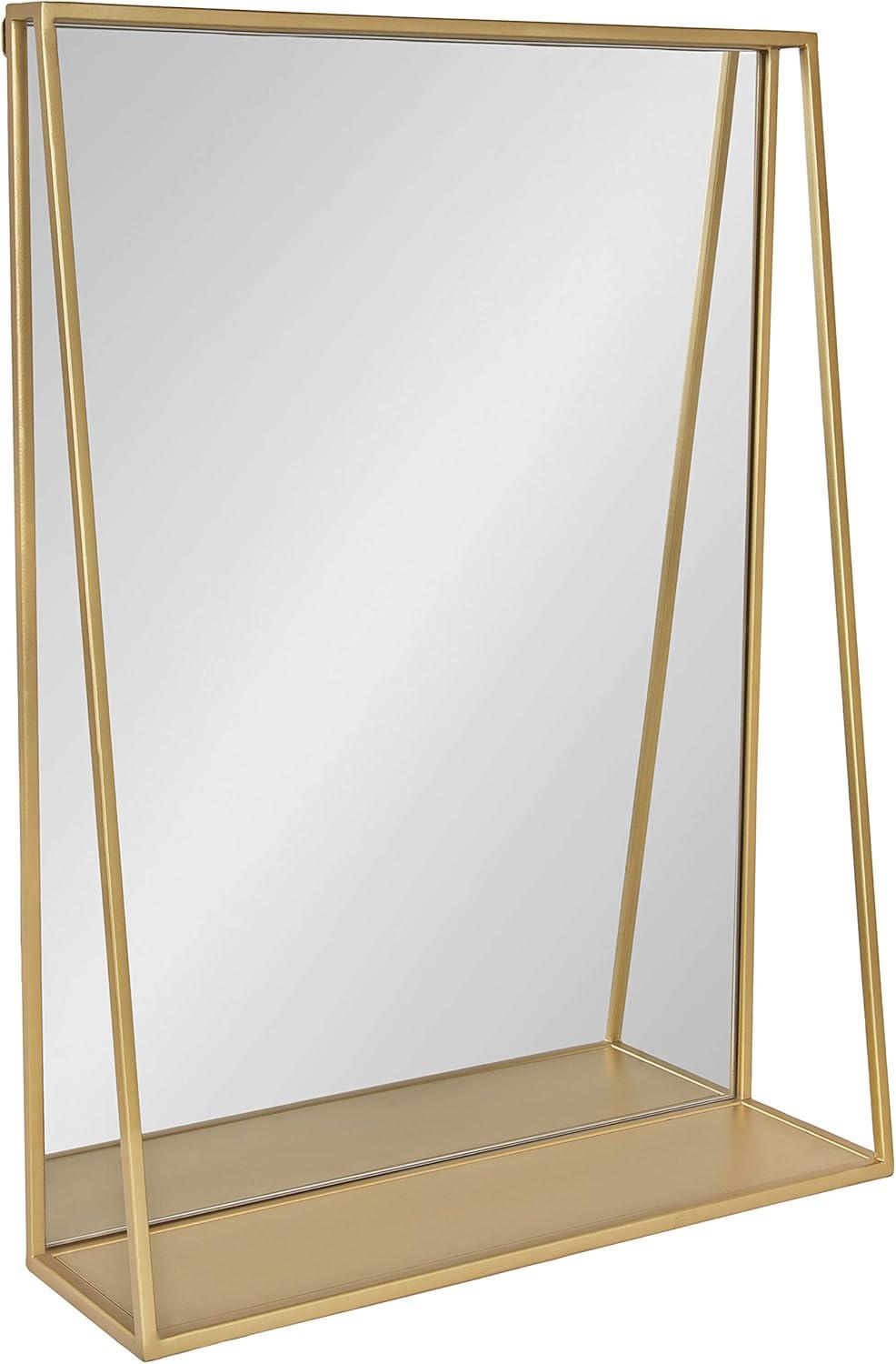 18&#34; x 24&#34; Lintz Functional Wall Mirror Gold - Kate &#38; Laurel All Things Decor