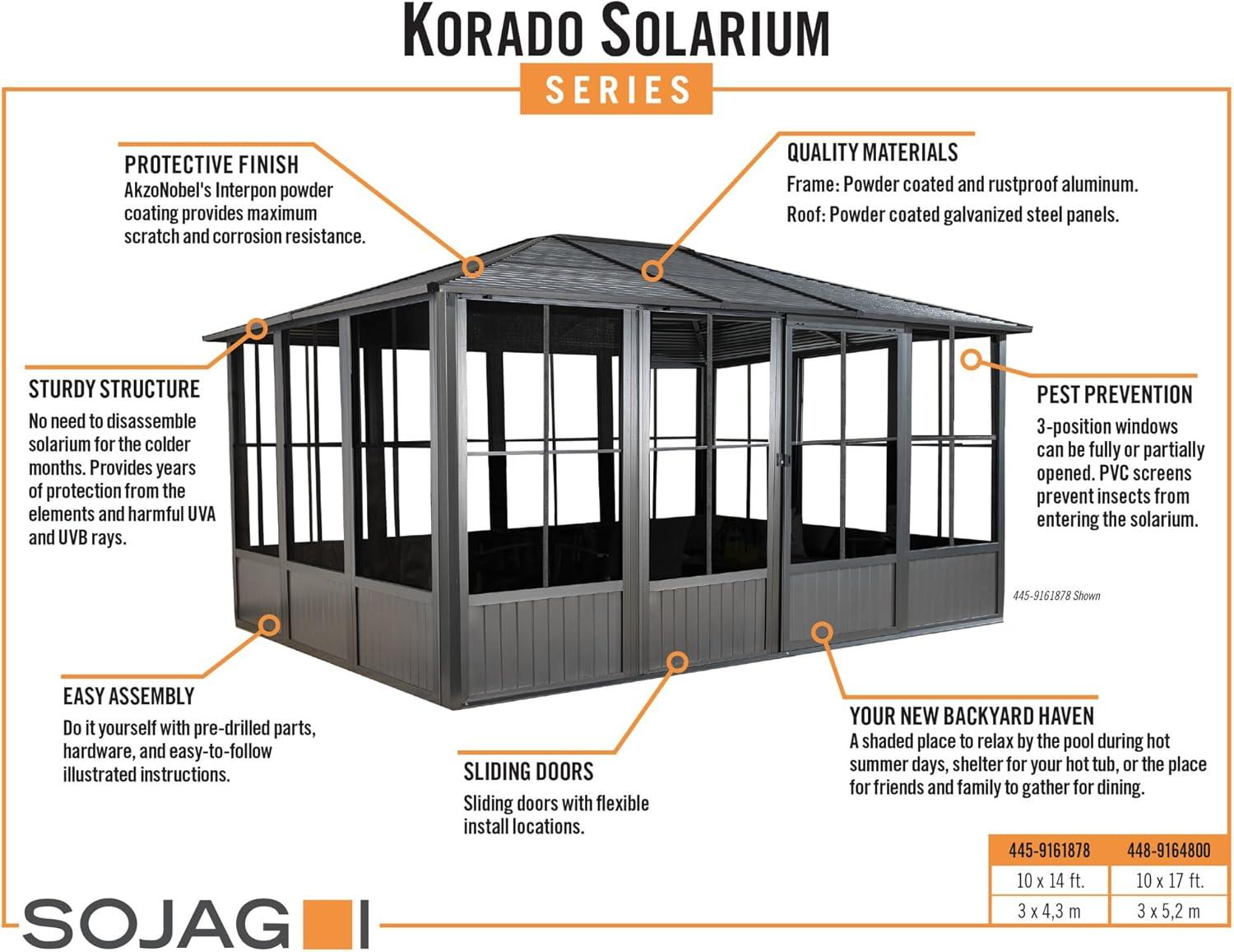 Sojag 10 Ft. W x 17 Ft. D Aluminum Patio Gazebo