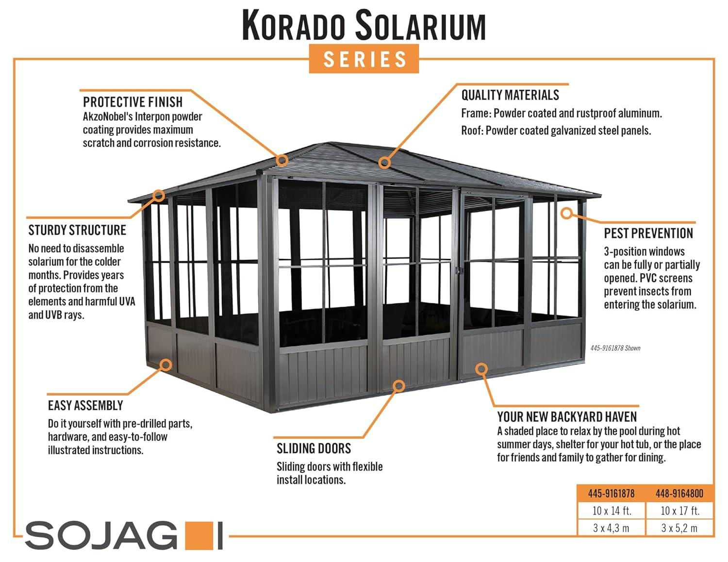 Sojag 10 Ft. W x 17 Ft. D Aluminum Patio Gazebo