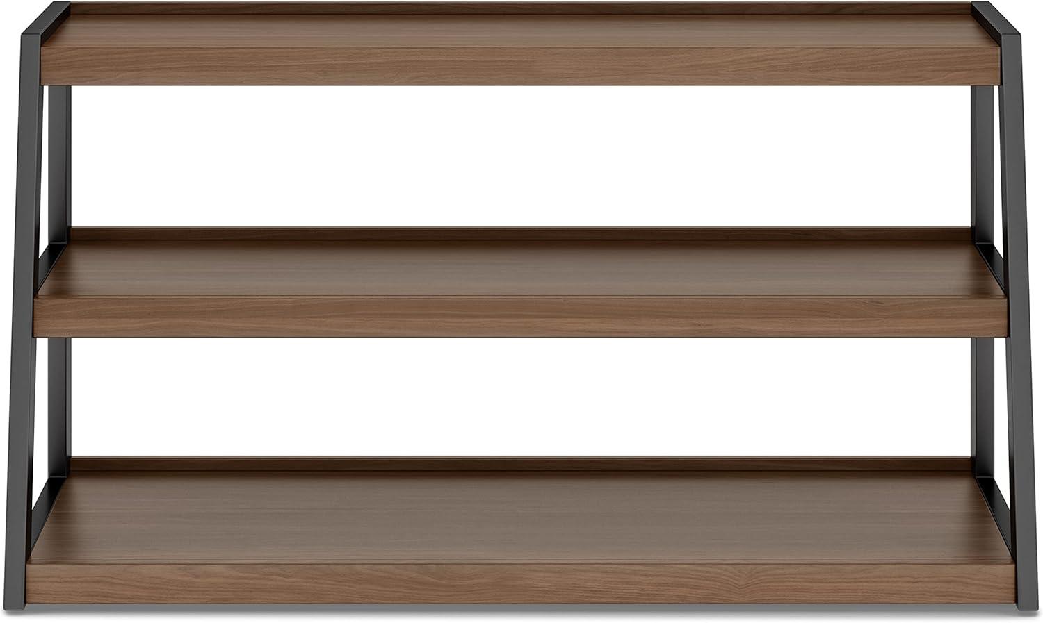 Simpli Home Sawhorse  Industrial 48 inch Wide SOLID WALNUT WOOD and Metal TV Media Stand