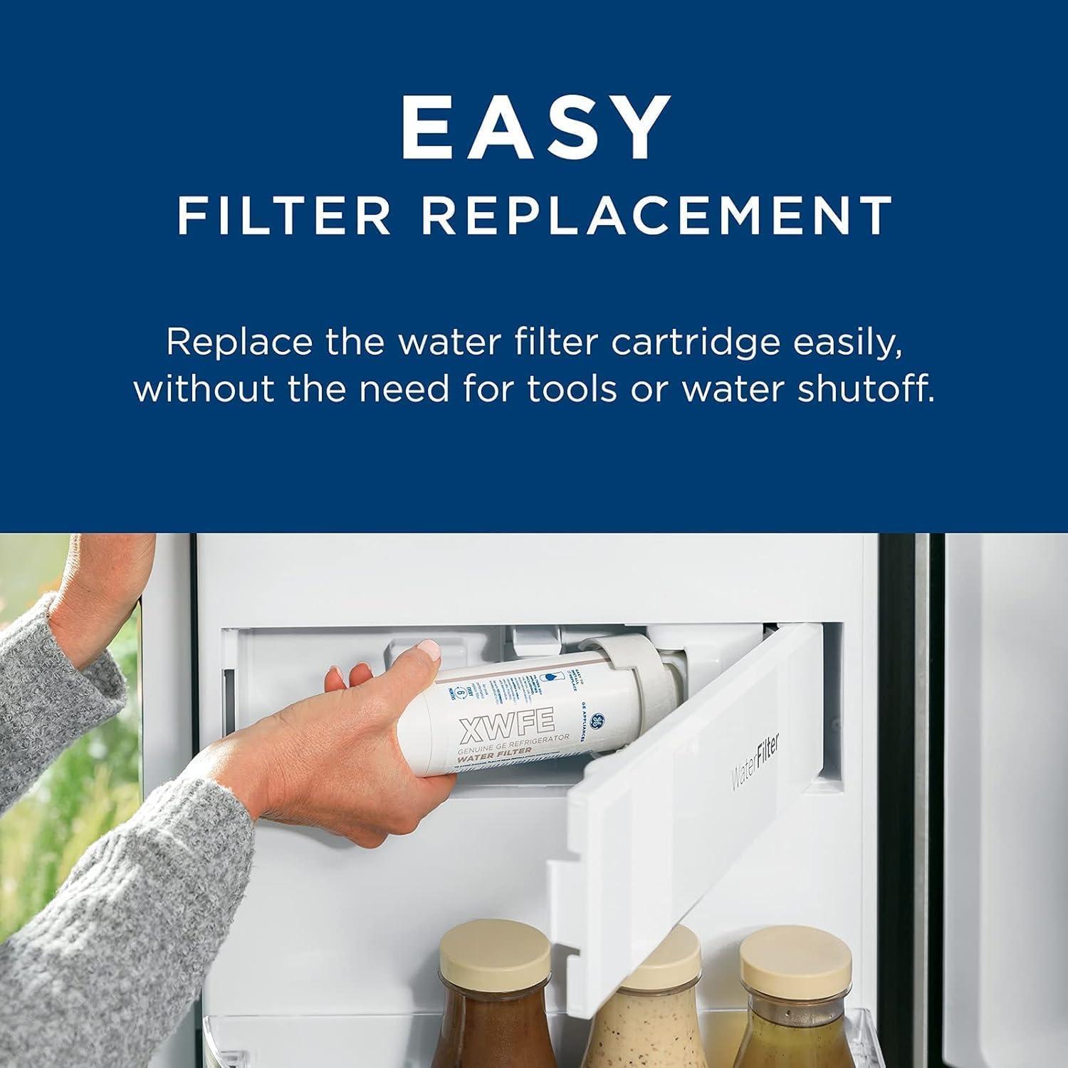 GE Appliances XWFE Replacement Refrigerator Water Filter: Filters Pharmaceuticals, Atrazine, Mercury, Lead, Pesticides