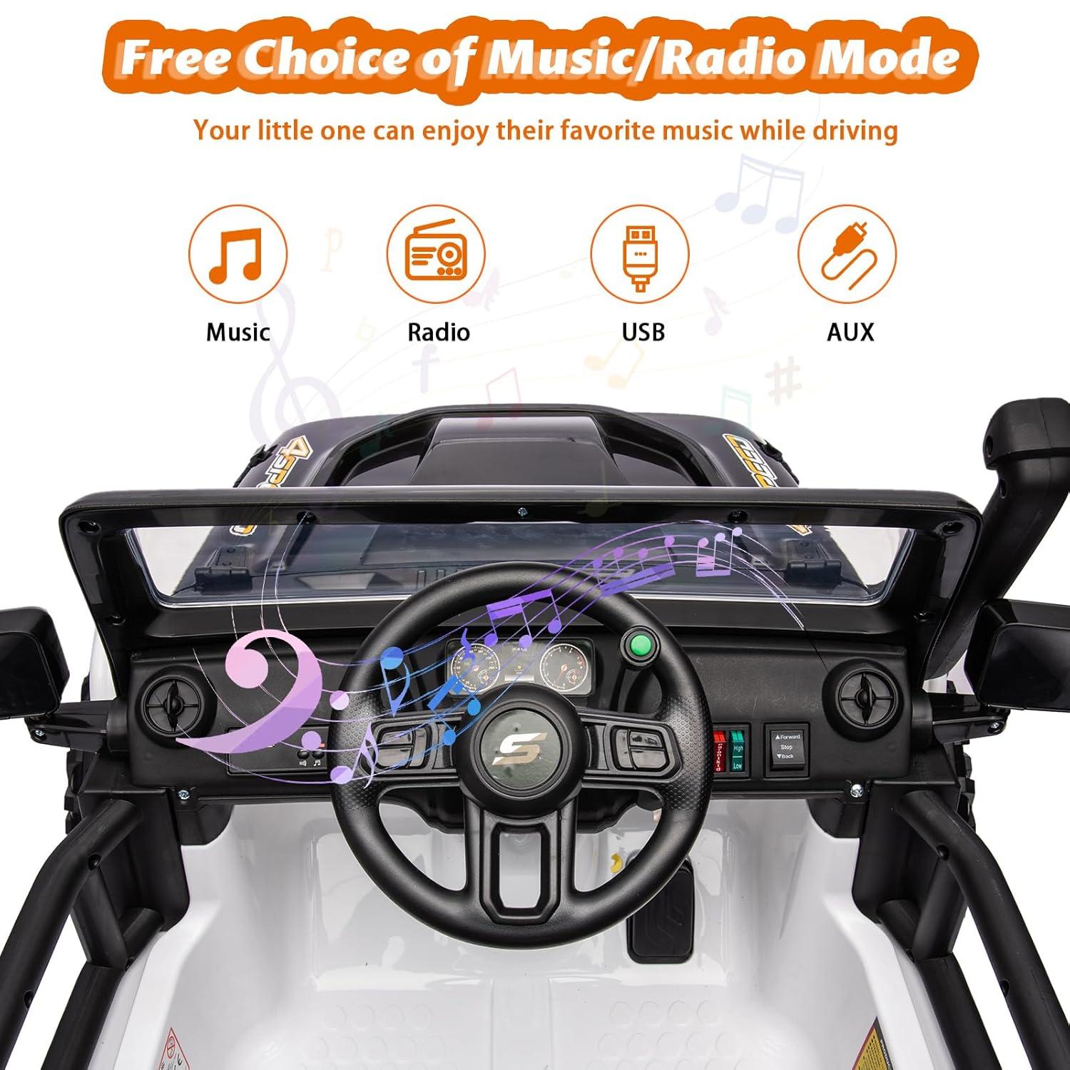 Telyswee Ride on Car for Kids with Parent Remote Control, 24V 4WD Battery Powered Electric Car, 2 Seater Ride On Truck, Kids Electric Vehicle, Suspension, LED Lights