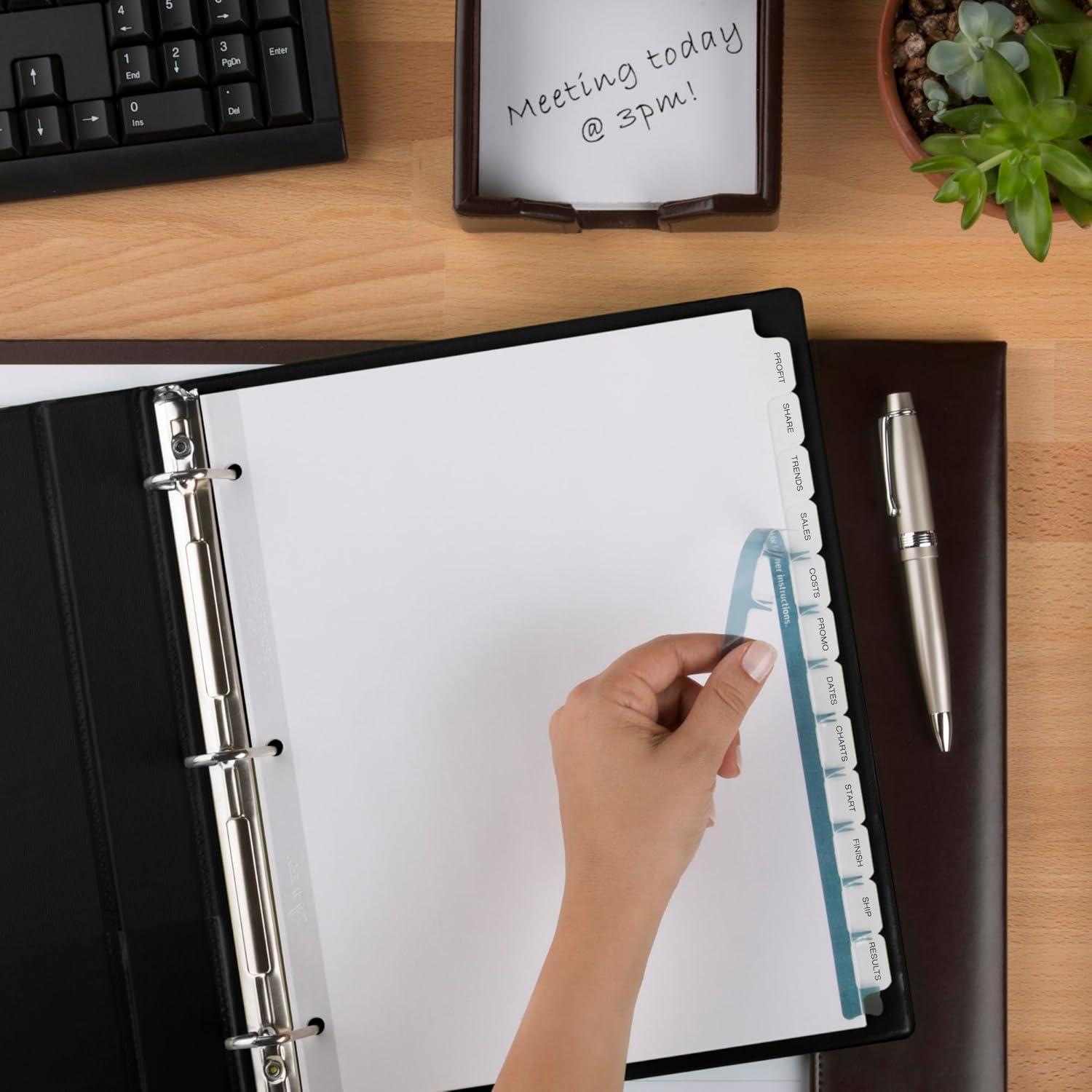 Avery Print & Apply Clear Label Dividers w/White Tabs 12-Tab Letter 5 Sets 11429