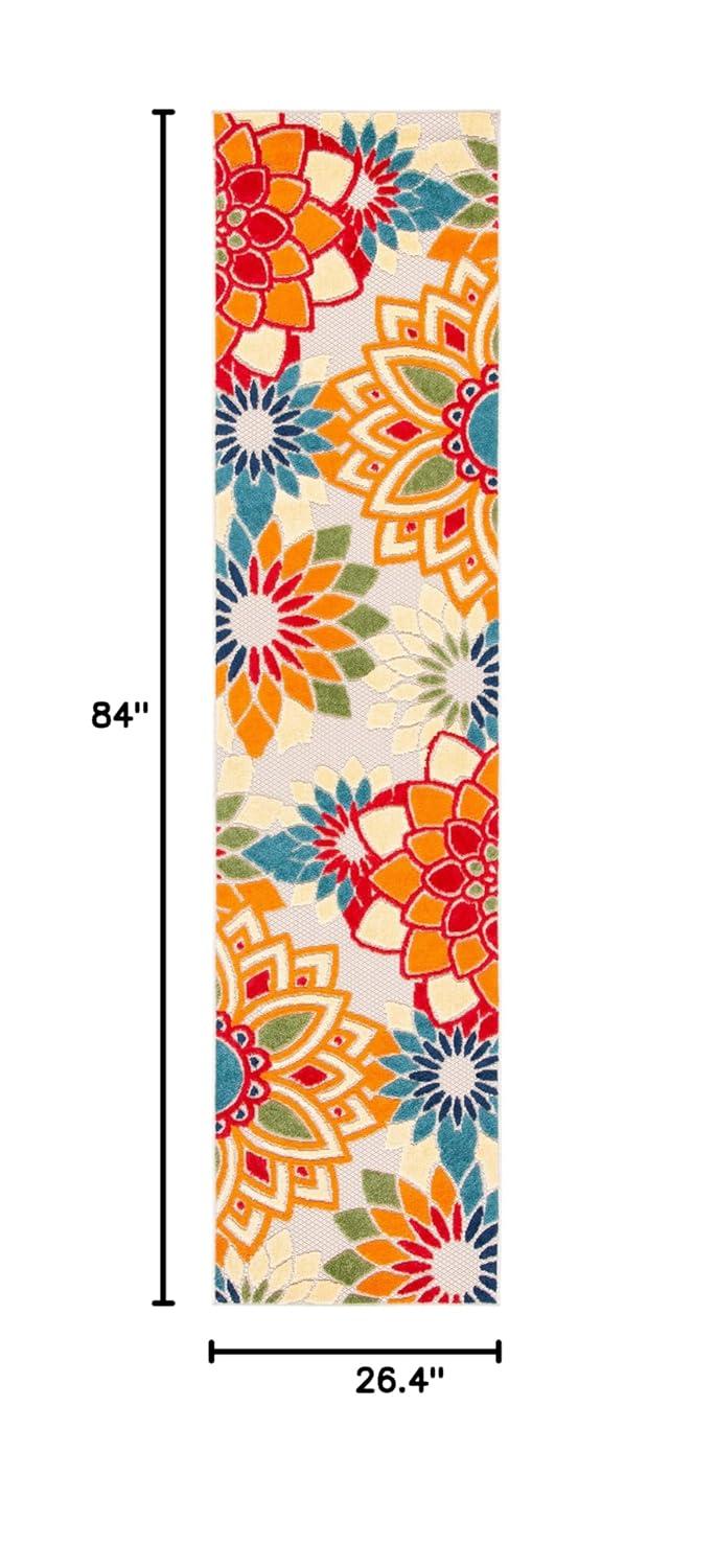 Cabana CBN328 Loomed Indoor Runner Rug - Ivory/Orange - 2'2"x7' - Safavieh