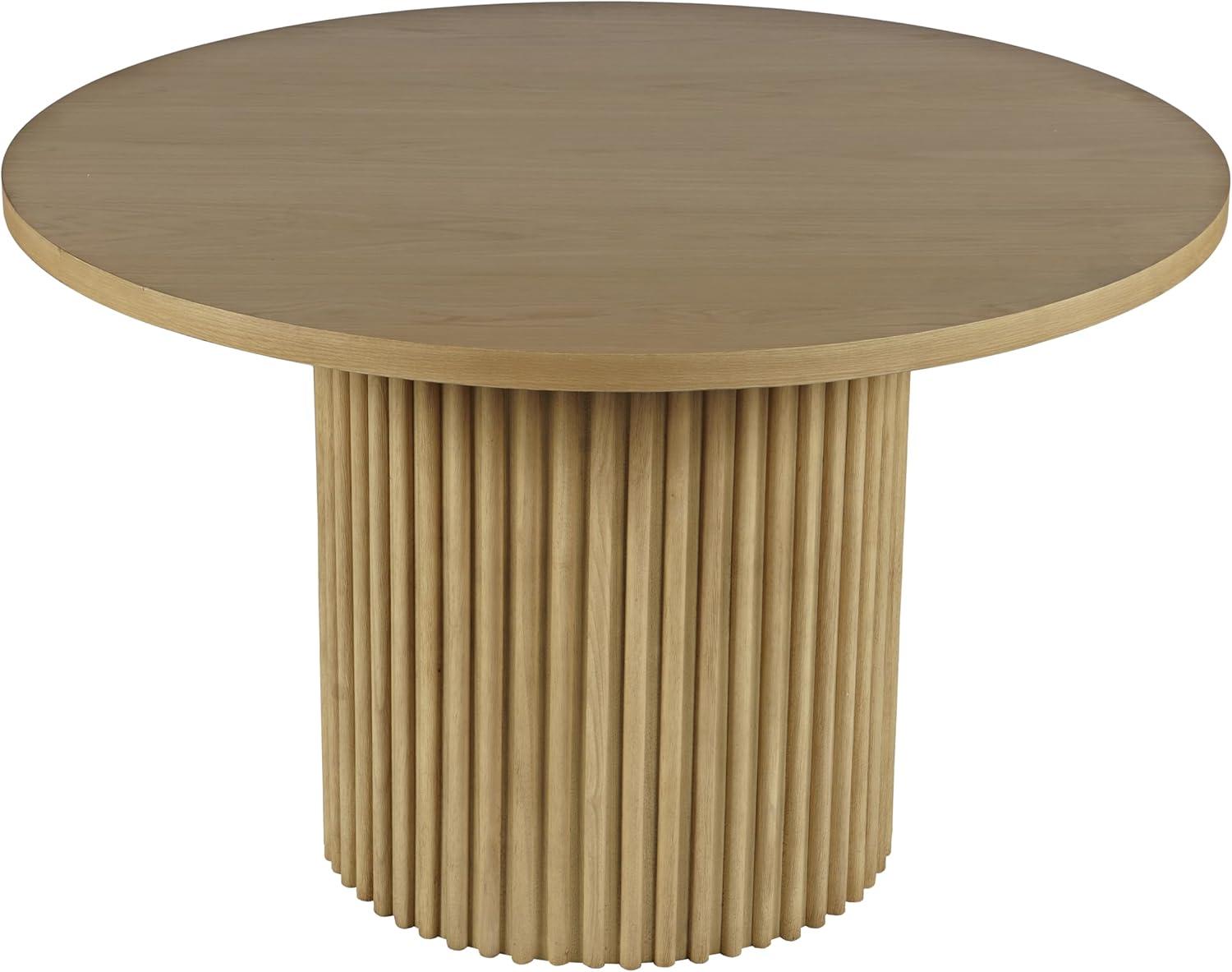 Ebern Designs Rovena Round Mid-Century Modern Fluted Pedestal Base Dining Table