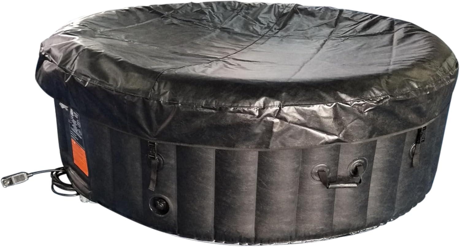 Aleko 265-Gallon Black and White Inflatable Round Hot Tub