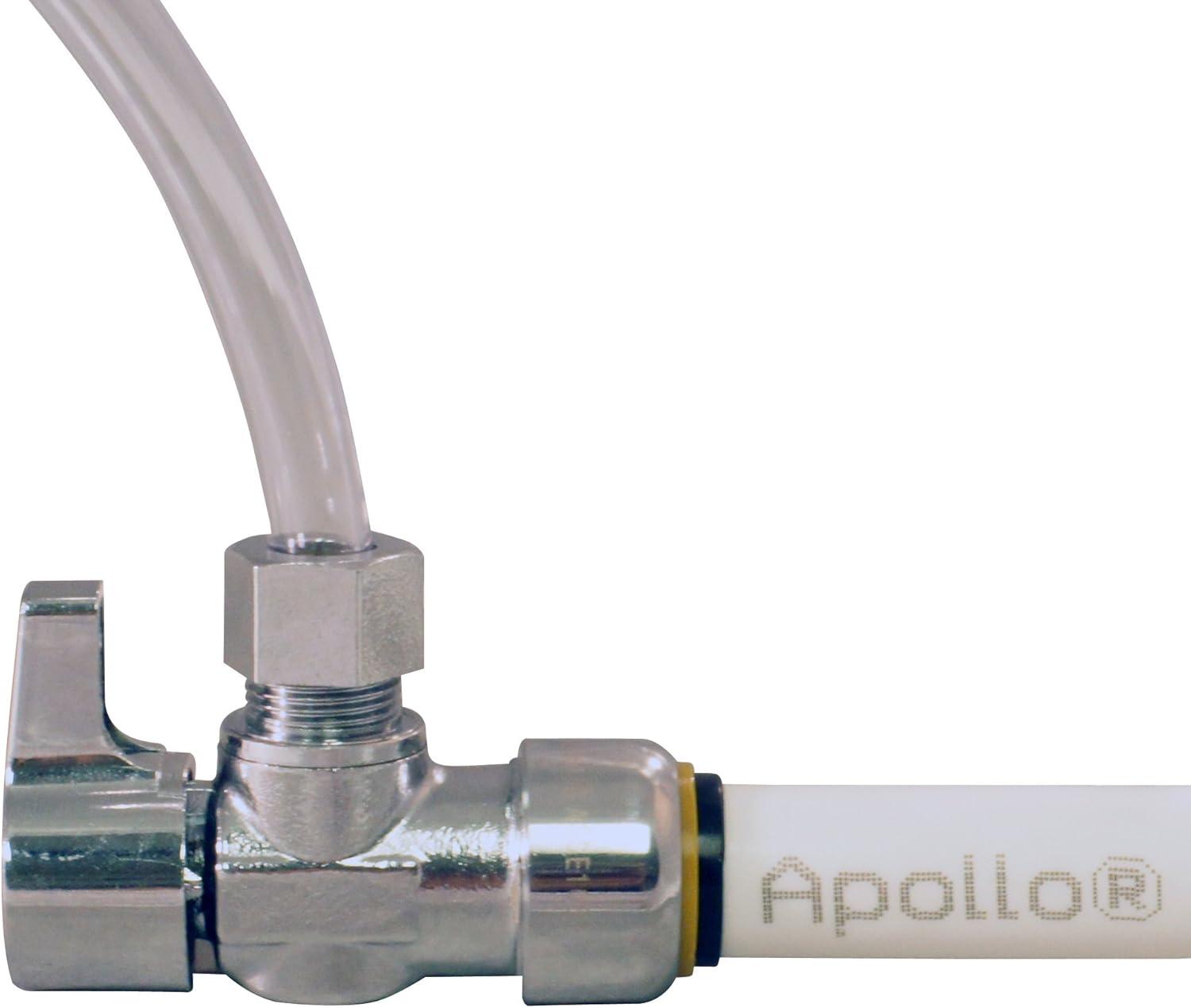 Tectite FSBVA1238C 1/2 in. Chrome-Plated Brass Push-to-Connect x 3/8 in. O.D. Compression Quarter-Turn Angle Stop Valve