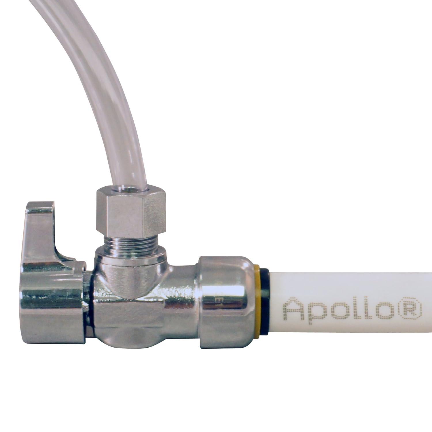 Tectite FSBVA1238C 1/2 in. Chrome-Plated Brass Push-to-Connect x 3/8 in. O.D. Compression Quarter-Turn Angle Stop Valve