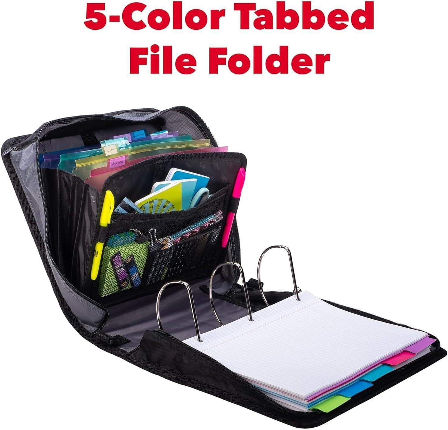 Case it King Size Mighty Zip Tab Binder, 3 Rings, 4" Capacity, 11 X 8.5, Midnight Blue