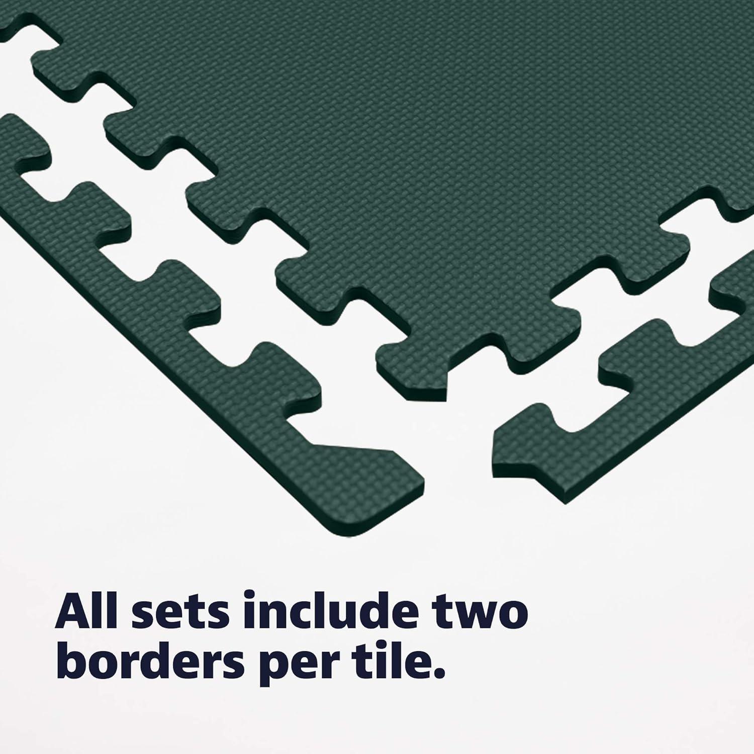 We Sell Mats 1/2 Inch Thickness Multipurpose EVA Foam Floor Tiles, Interlocking Floor Mat for Indoor Gym and Home Use 100 Square Feet (25 Tiles) Hunter Green