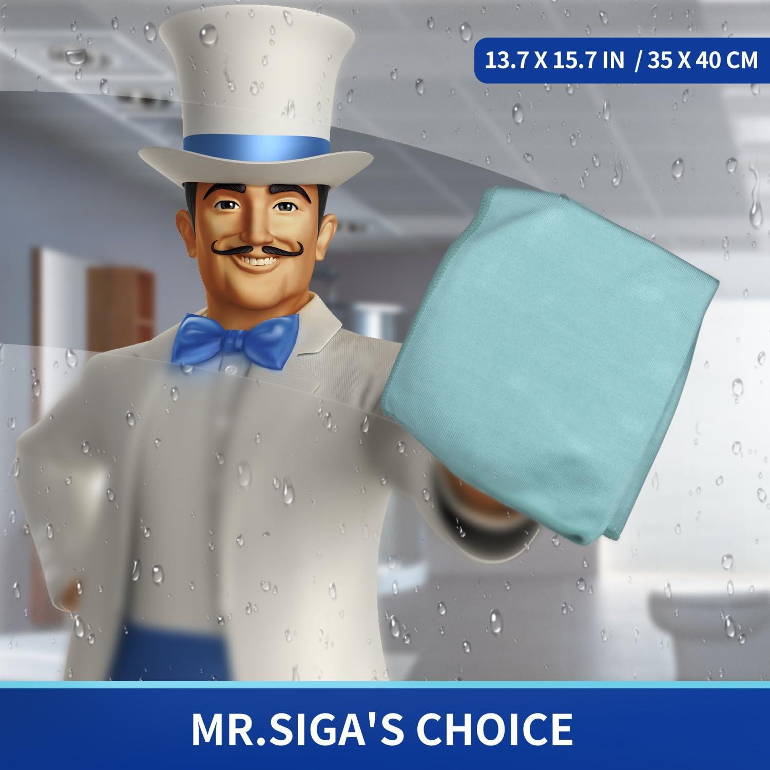 MR.Siga Ultra Fine Microfiber Cloths for Home, Car, and Glass,Pack of 6, 35 x 40 cm 13.7" x 15.7"