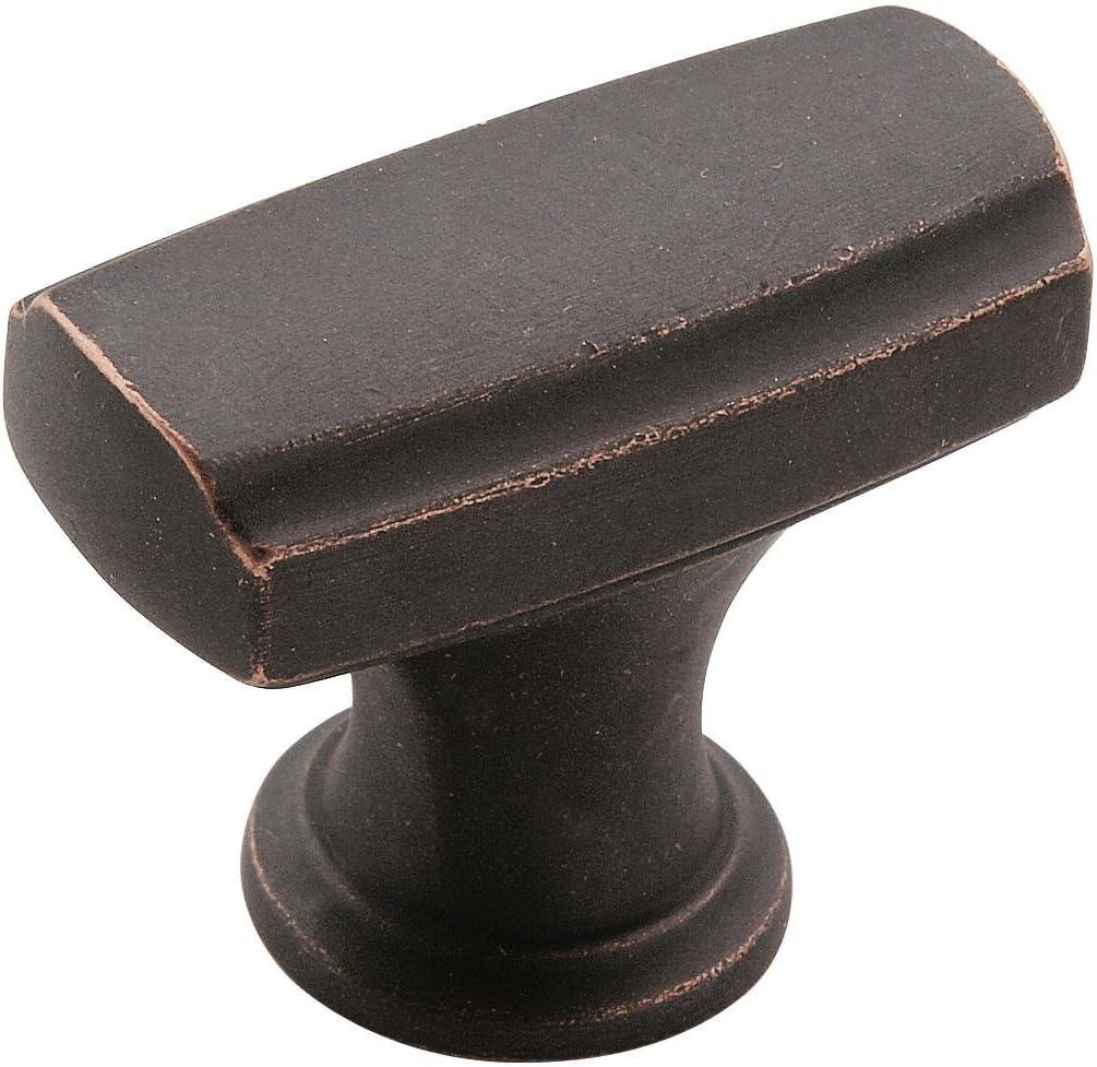 Amerock Highland Ridge 1-3/8 inch (35mm) Length Dark Oiled Bronze Cabinet Knob