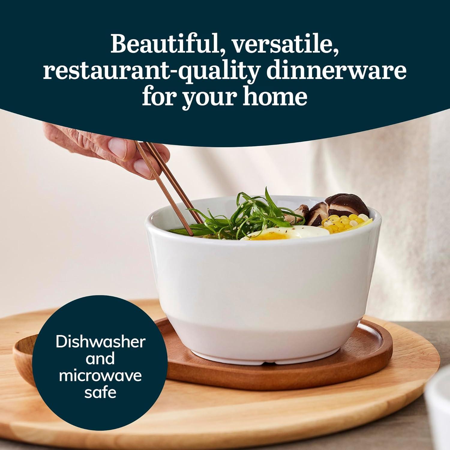 Austin Libbey 28-Ounce Porcelain Soup Salad Bowl, Set Of 4