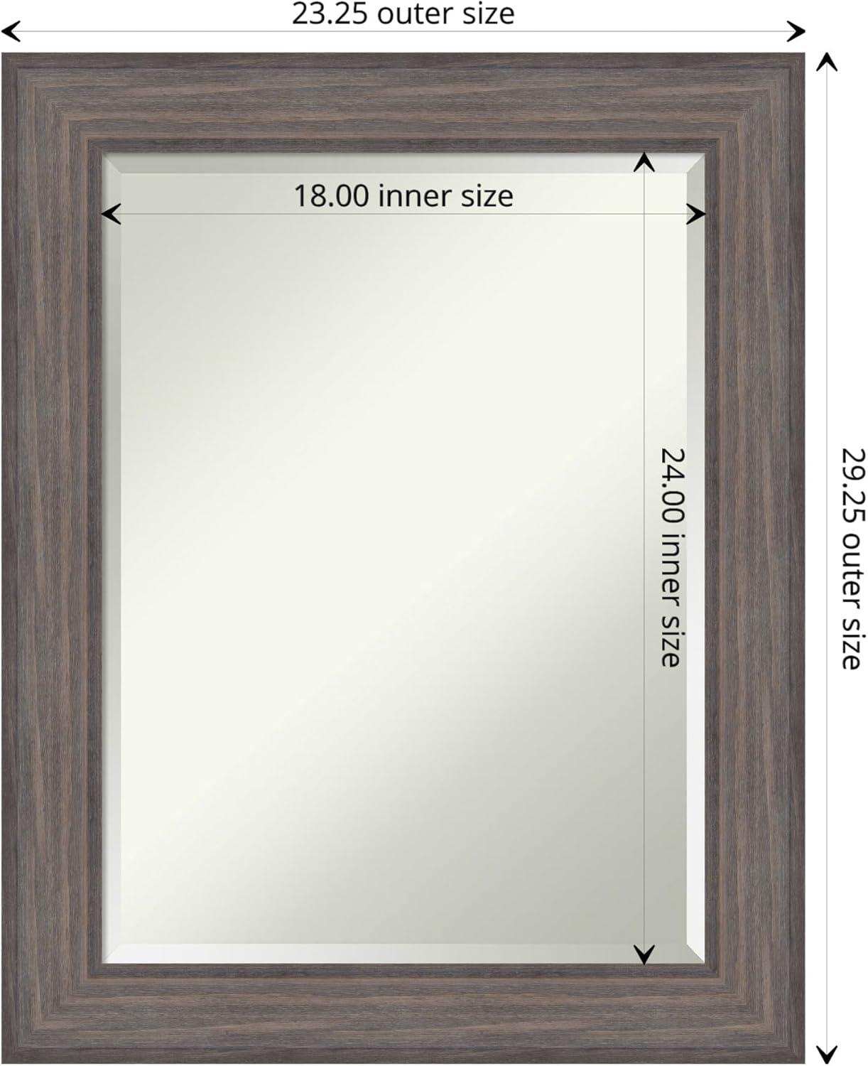 Rustic Gray Wood Rectangular Bathroom Vanity Mirror