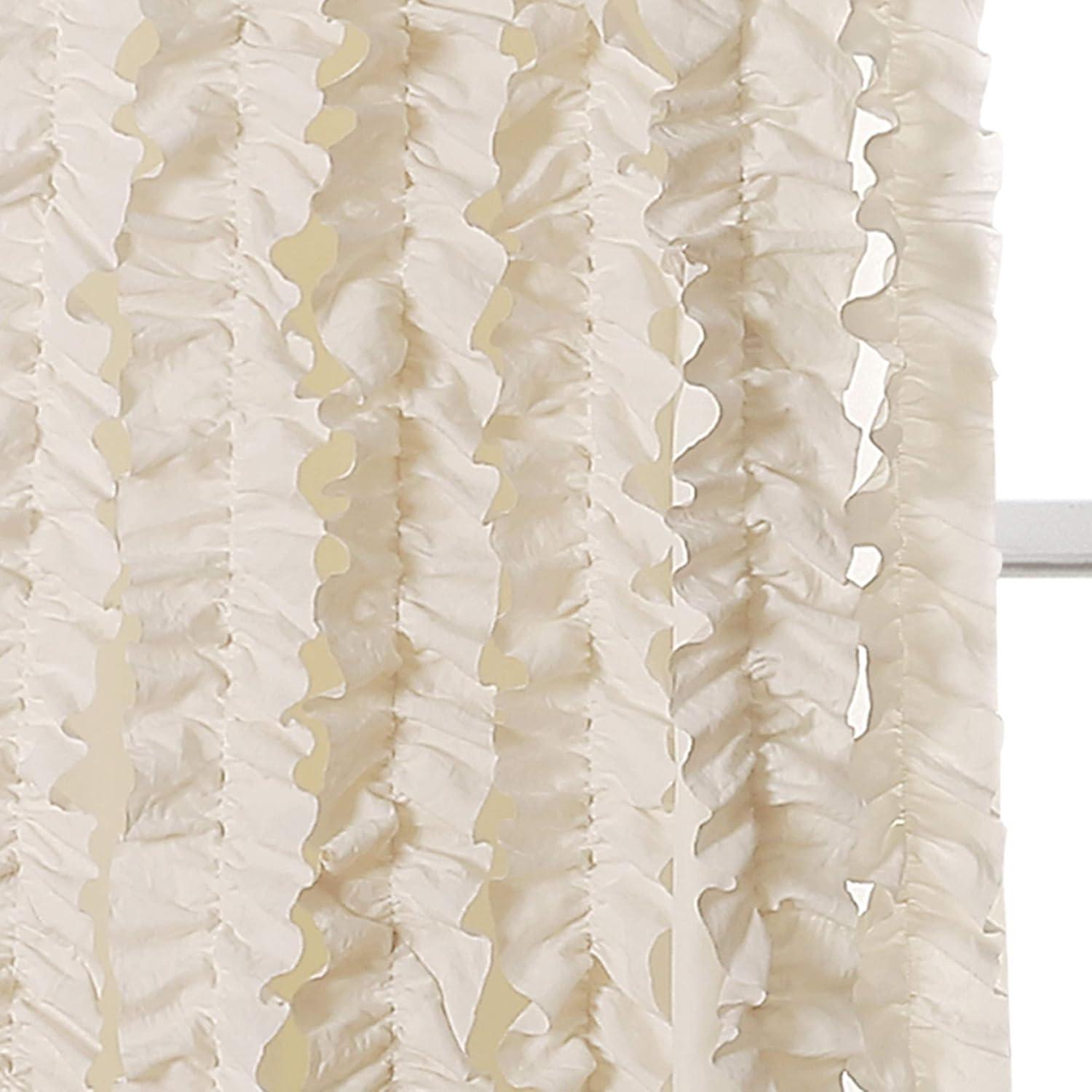 Lush Decor Sophia Ruffle Polyester Semi Sheer Curtain Pair (Set of 2)