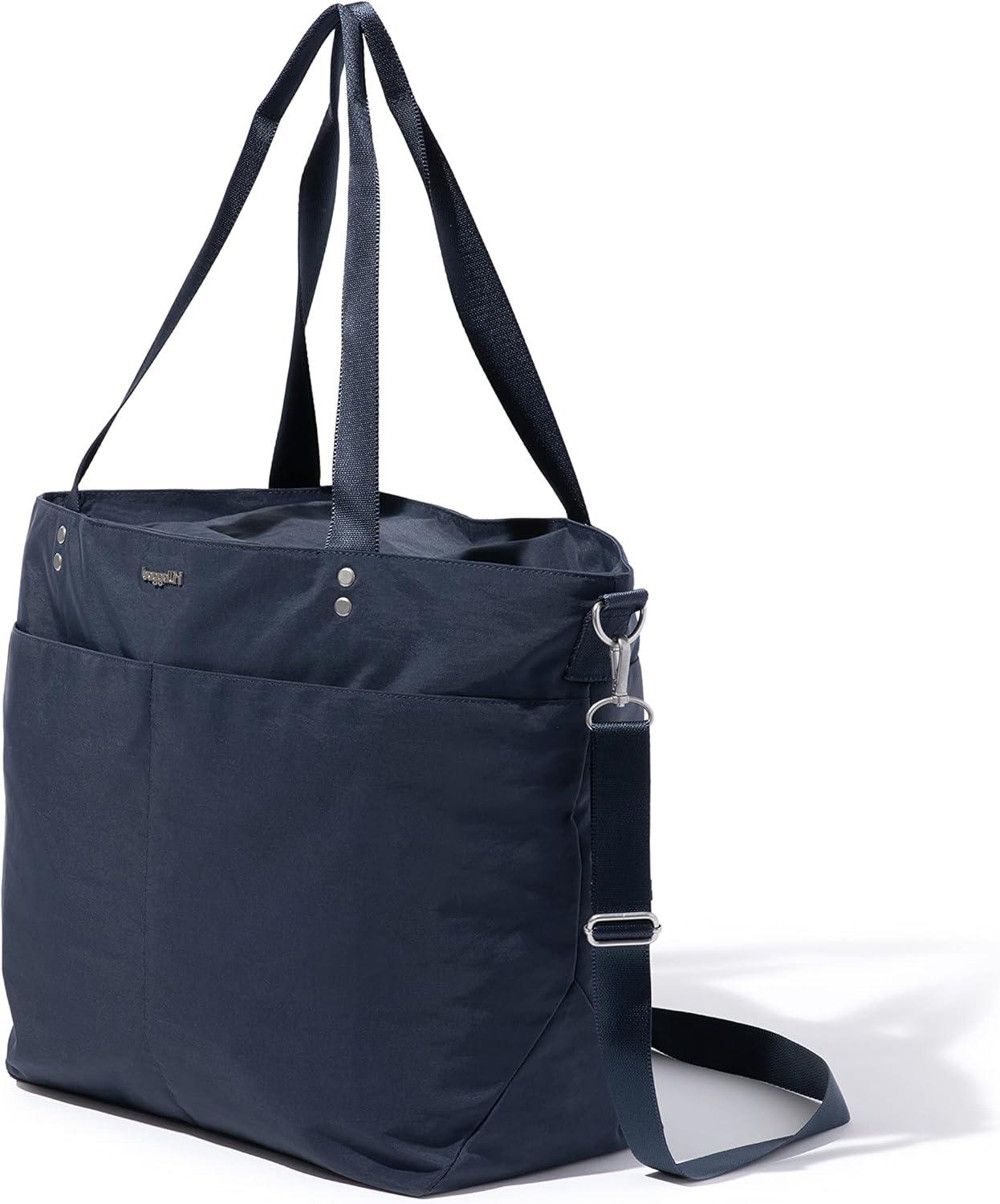 baggallini Women's Large Carryall Tote Bag with Crossbody Strap - FRENCH NAVY