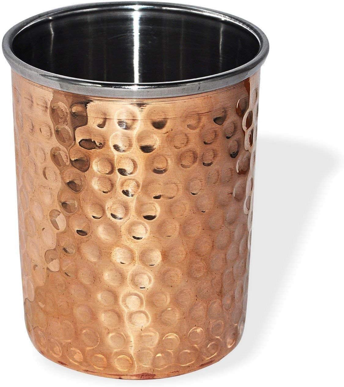 28-Piece Copper and Stainless Steel Round Dinnerware Set