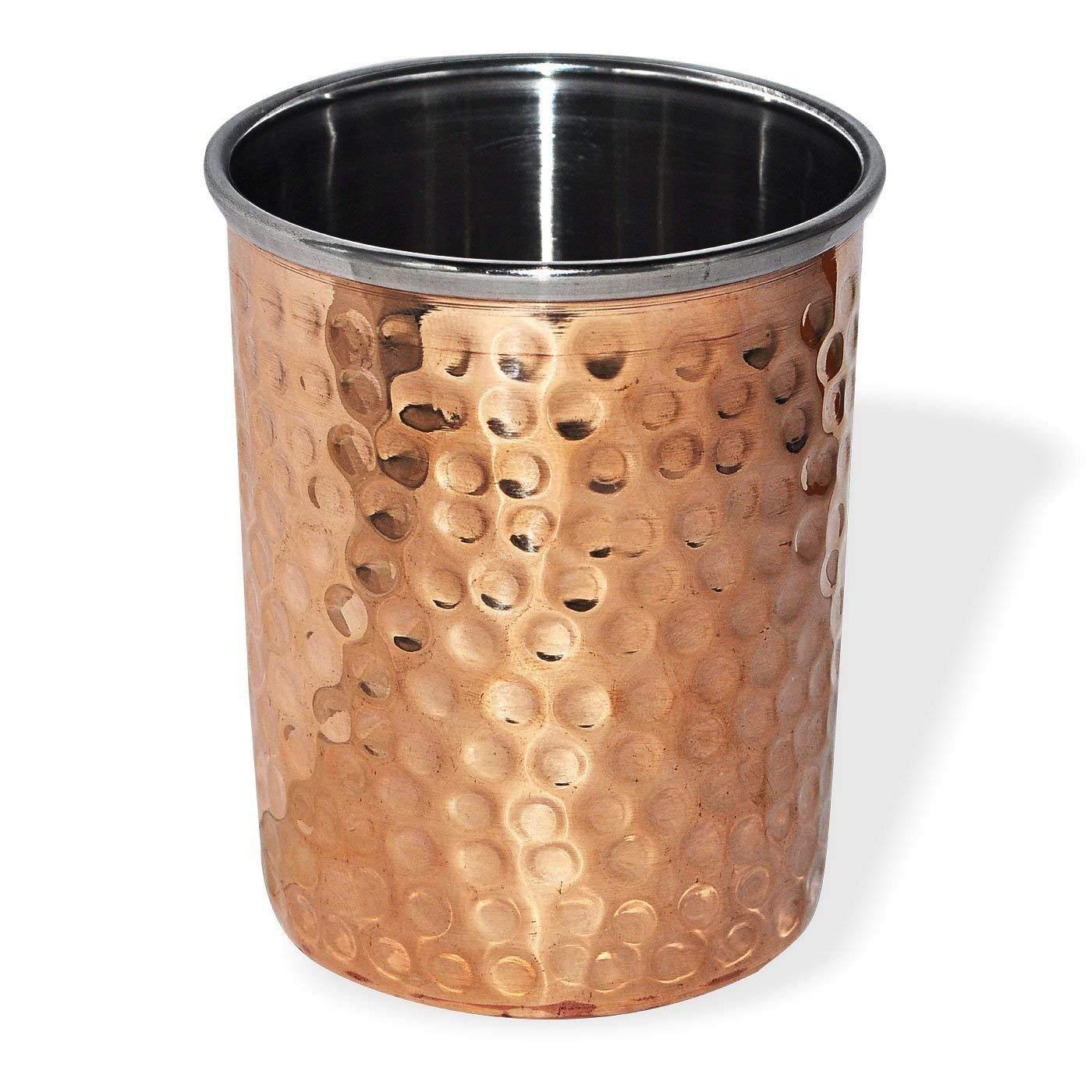 28-Piece Copper and Stainless Steel Round Dinnerware Set