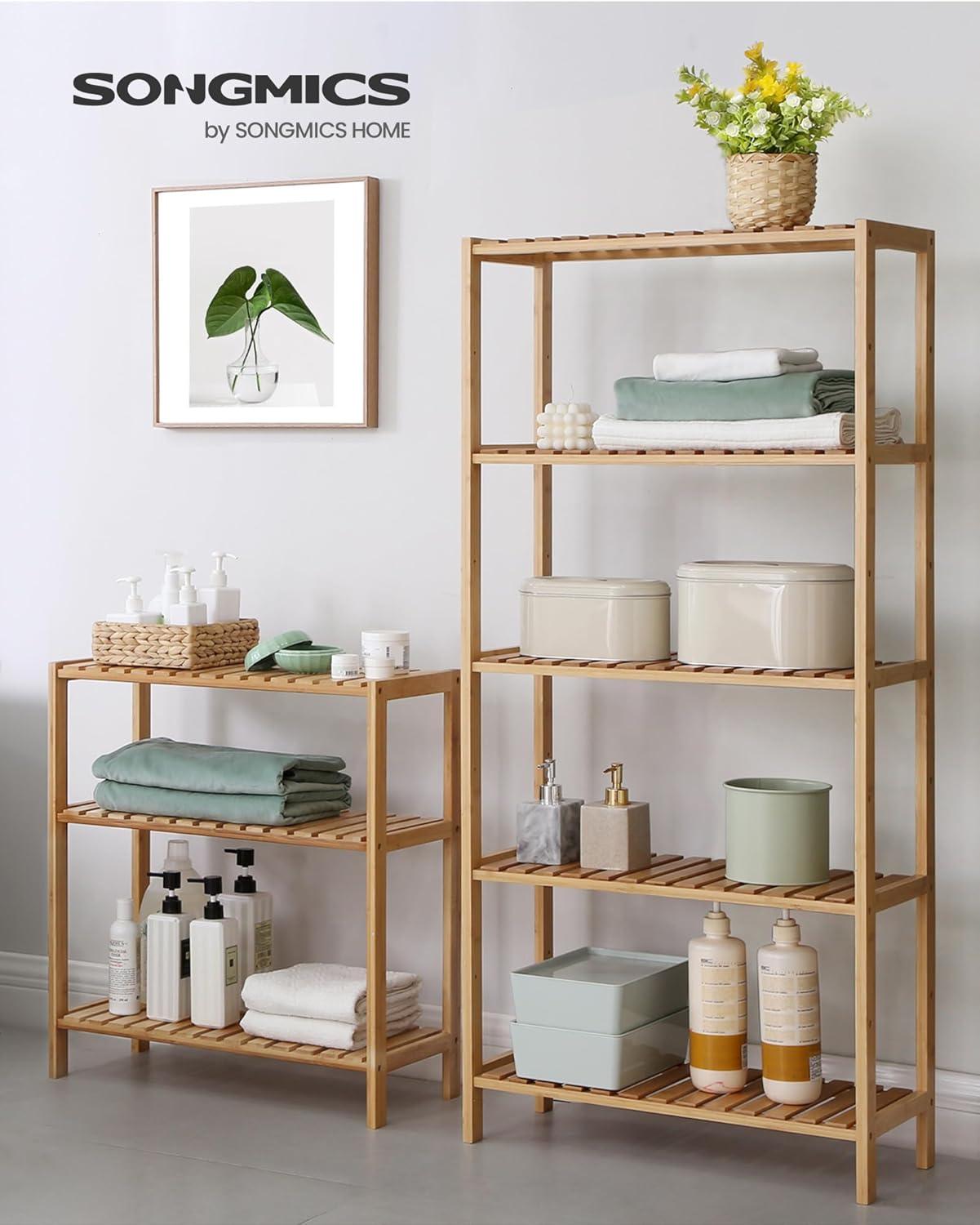 Natural Bamboo 3-Tier Multifunctional Storage Shelf