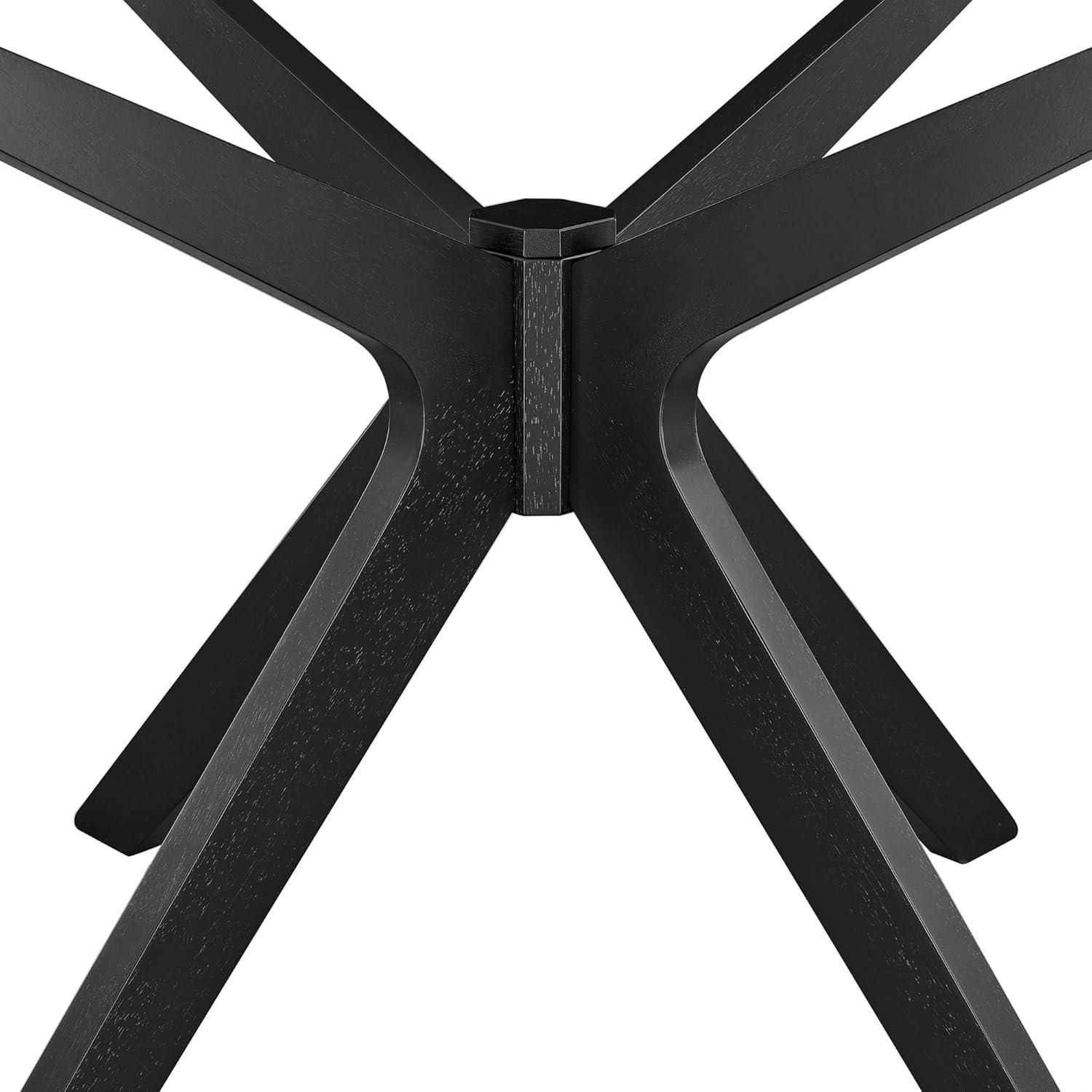 Modway Crossroads 47" Round Wood Dining Table in Black