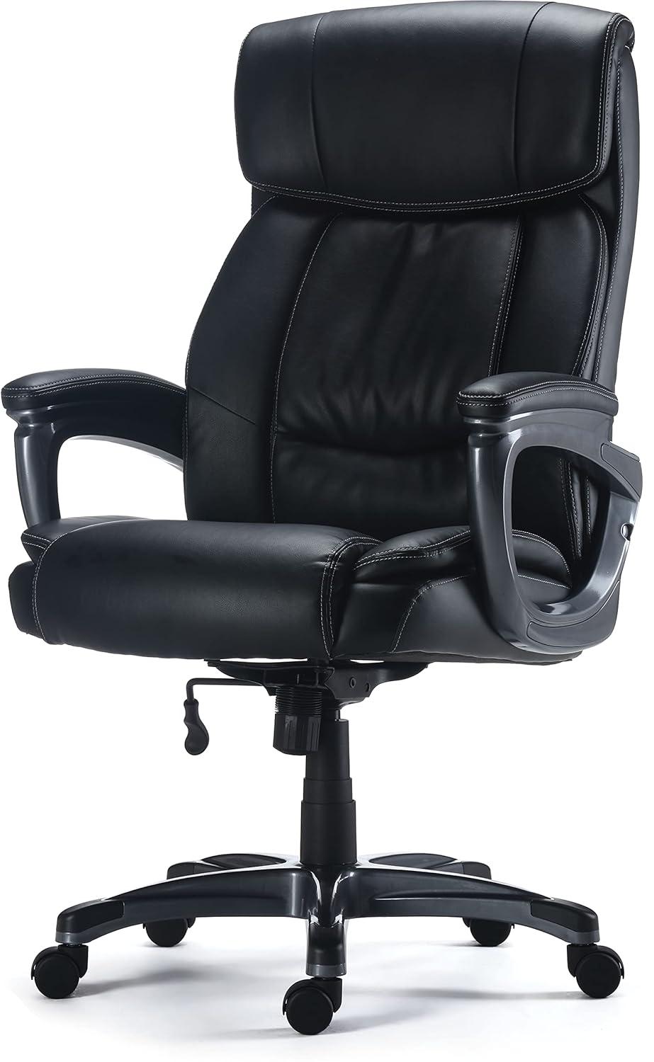 Black Bonded Leather Big & Tall Executive Office Chair