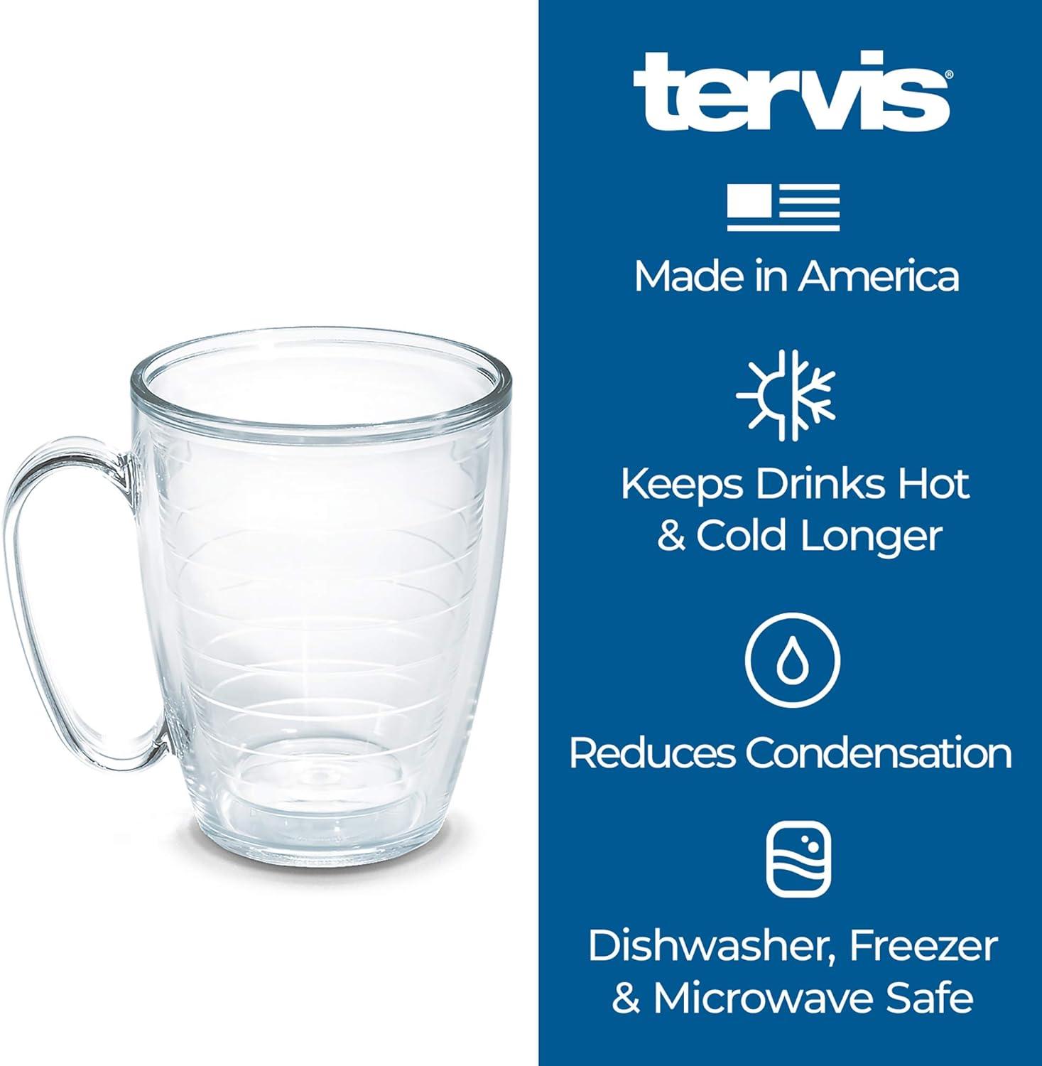 Clear and Red 16oz Double-Walled Insulated Travel Tumbler