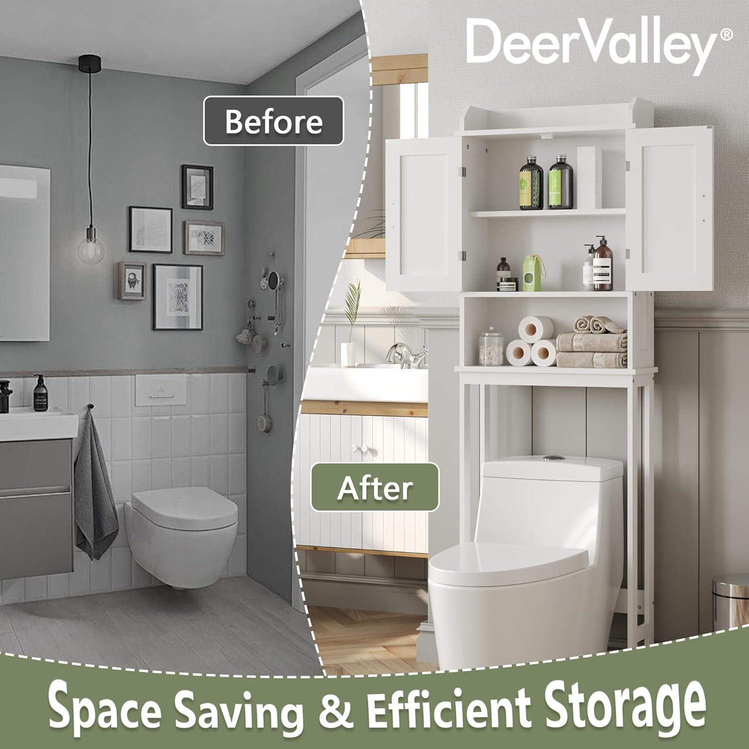 DeerValley Bathroom Freestanding Over the Toilet Storage Cabinet, White & Reviews | Wayfair