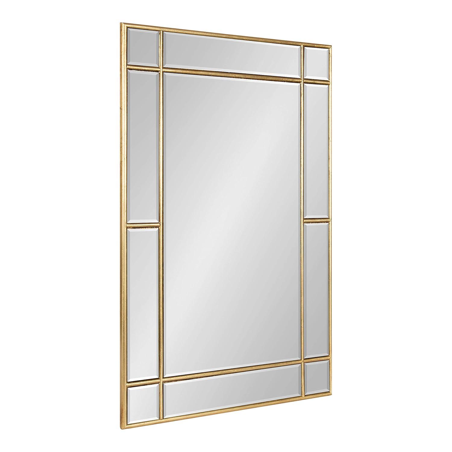 Kate and Laurel Westgate Transitional Wall Mirror, 20 x 30, Gold, Sophisticated Rectangle Mirror for Wall Decor